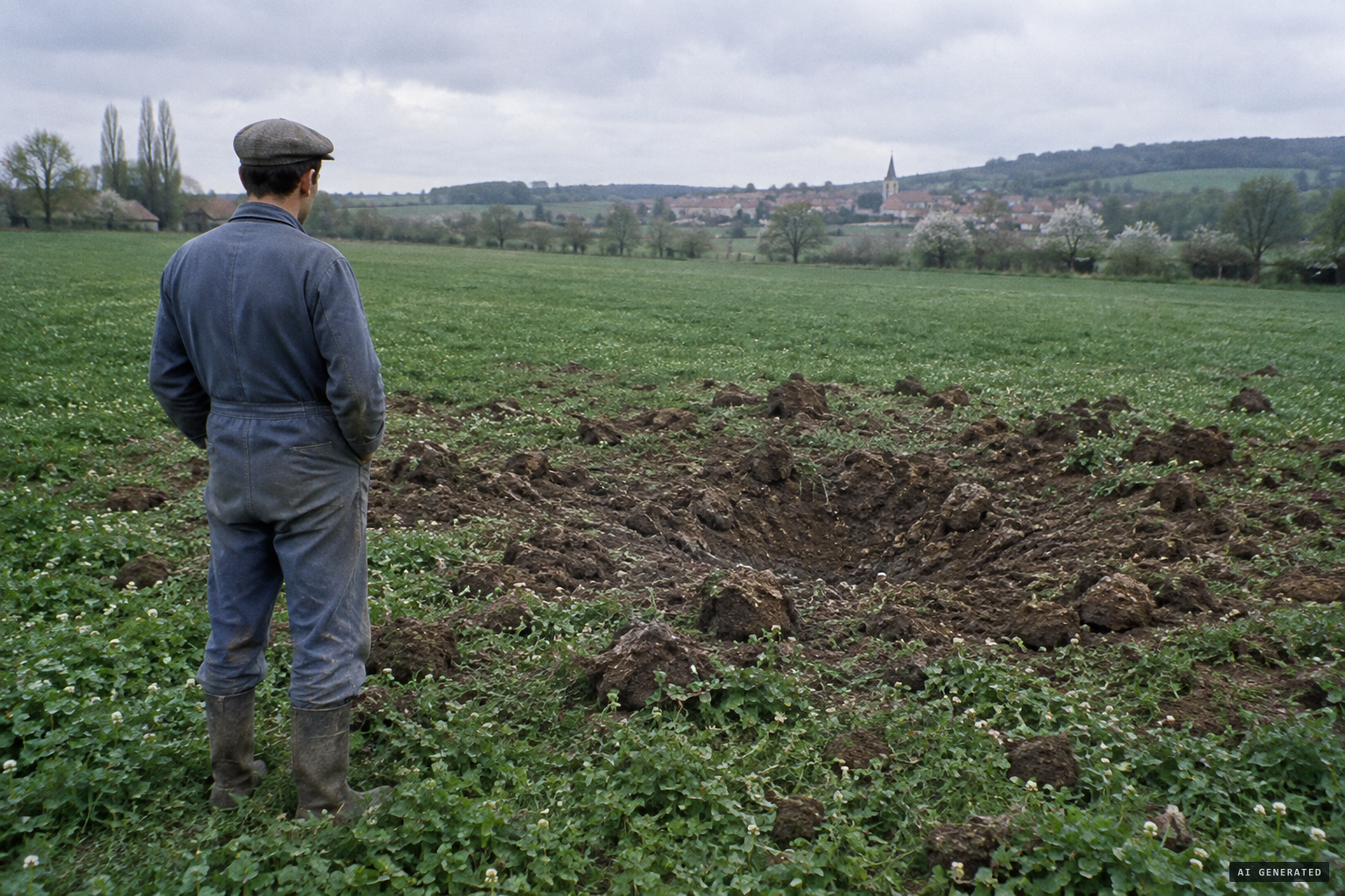 Camille Maillotte finds the clods of earth in his father's clover field