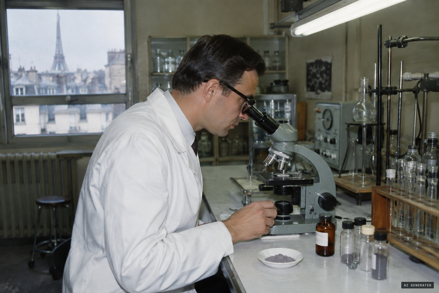 The grey-mauve powder analysed: partly melted silica or alumina