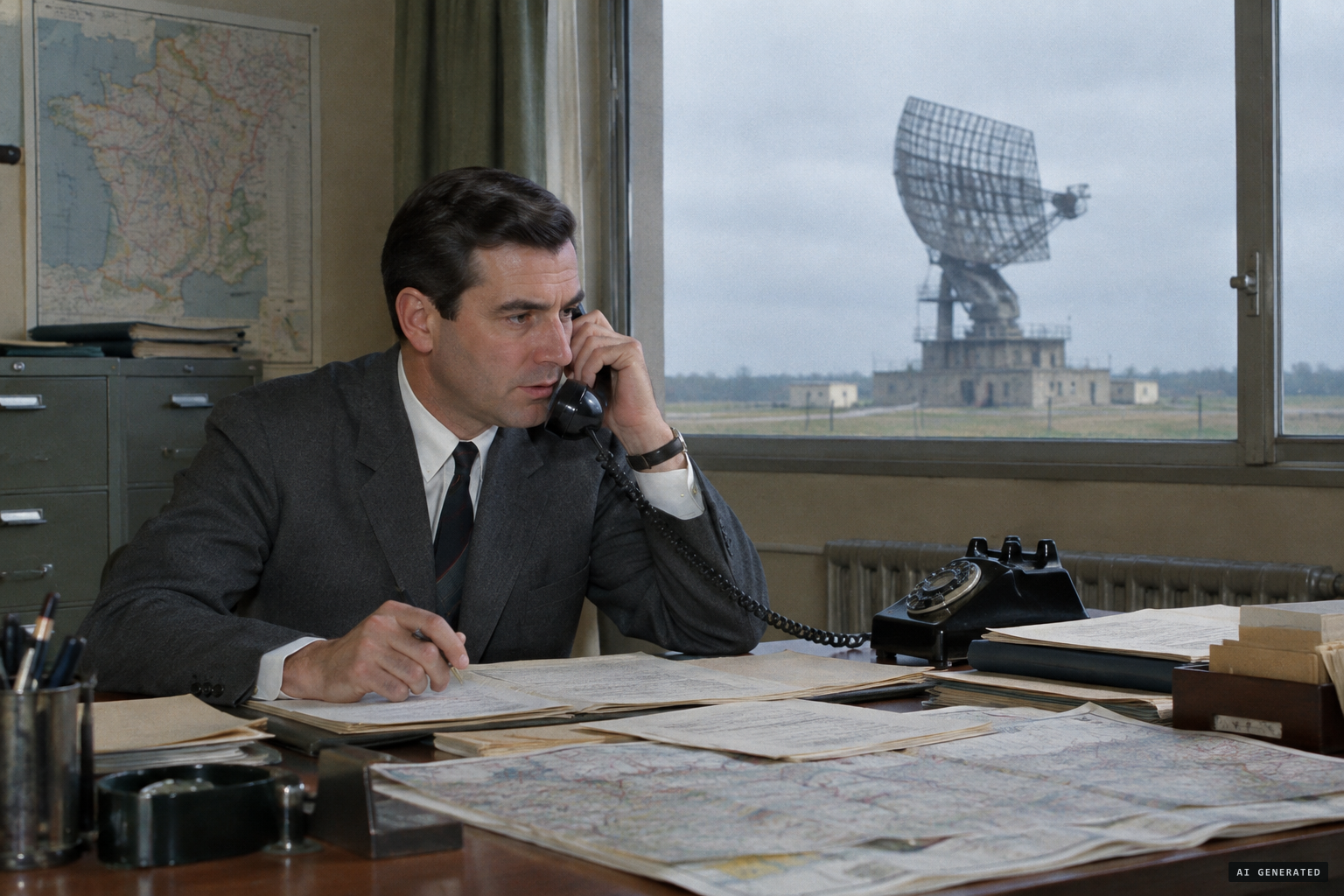 An air navigation engineer phones about an unidentified echo on the Creil radar