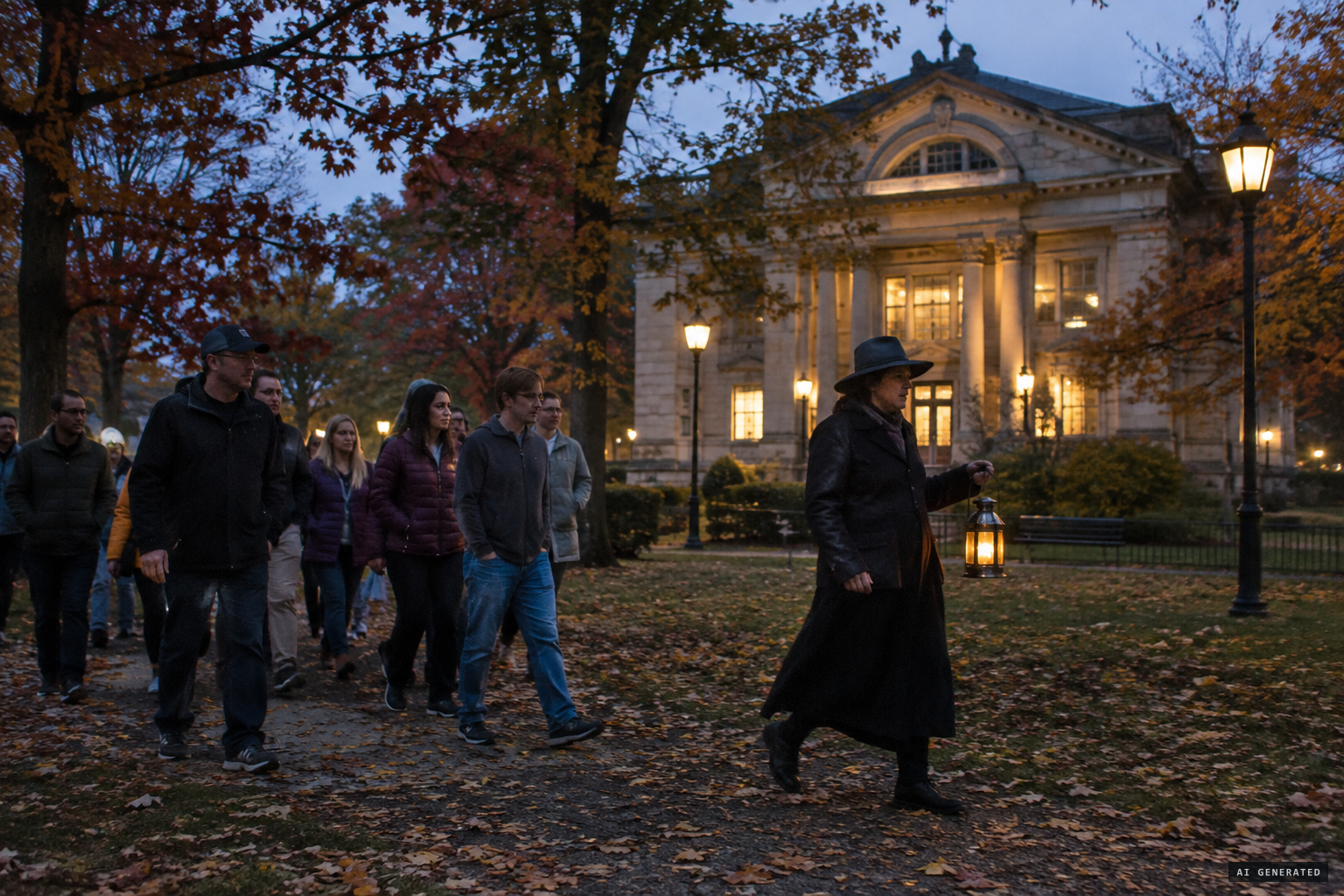 The October 2023 ghost walking tour through the park
