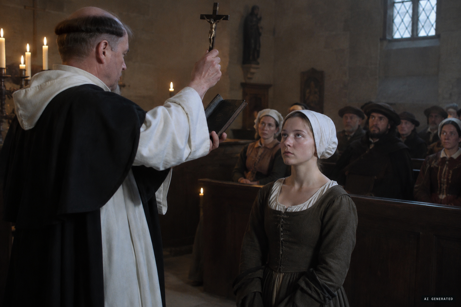 The Dominican Pierre de la Motte begins the exorcisms