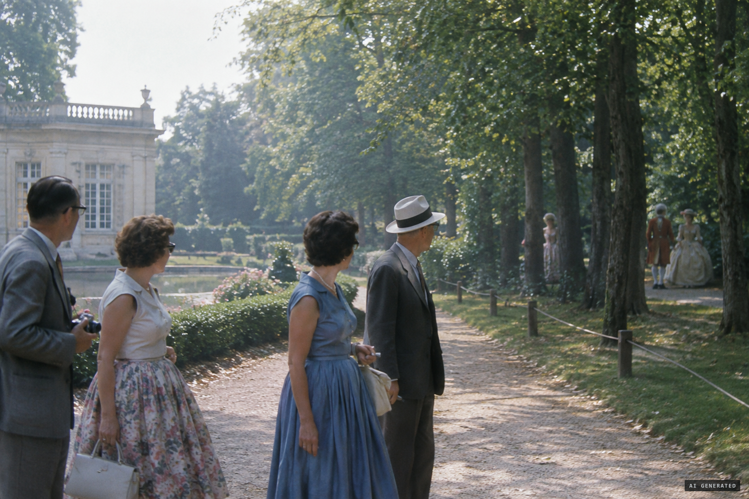 Later visitors report figures in old-fashioned dress appearing and vanishing