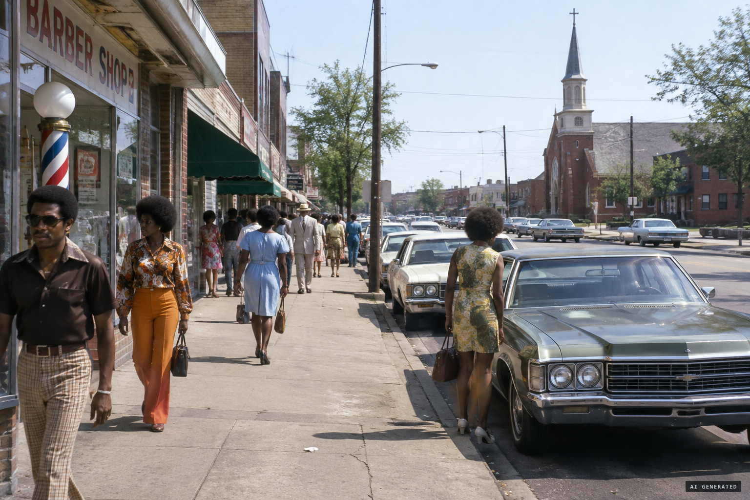 Davis Avenue, the main street of Black Mobile, spring 1971