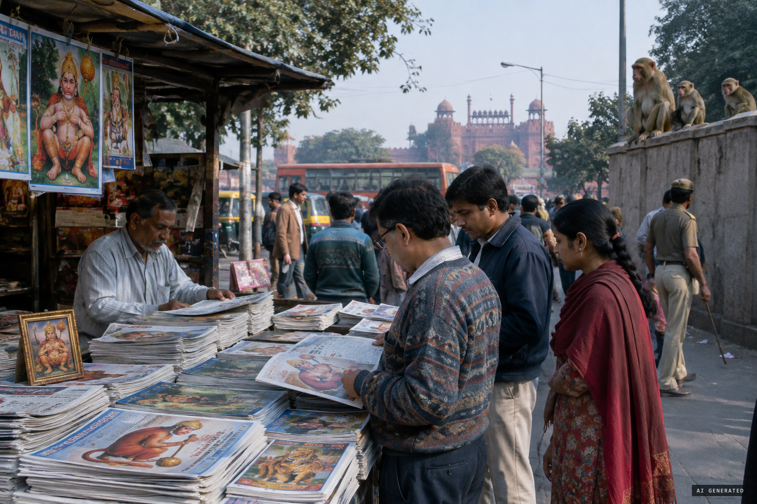 Heat, darkness, the media, Delhi's real monkeys and the image of Hanuman fed the hysteria