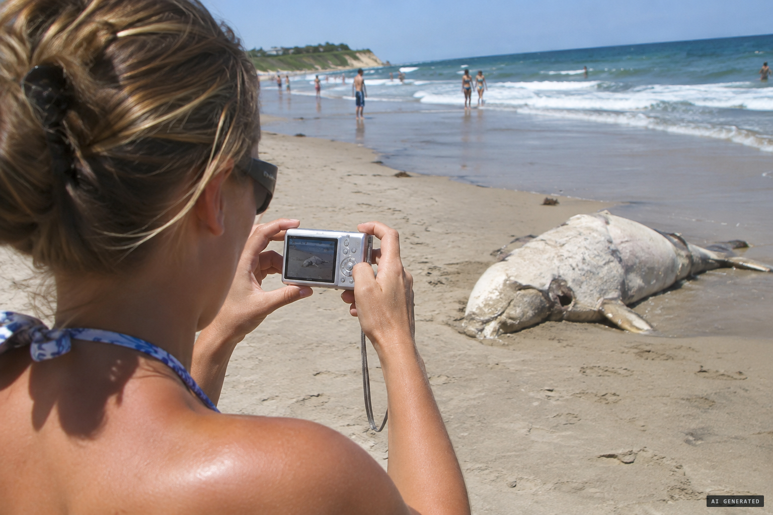 Hewitt photographs the creature with a friend's camera.