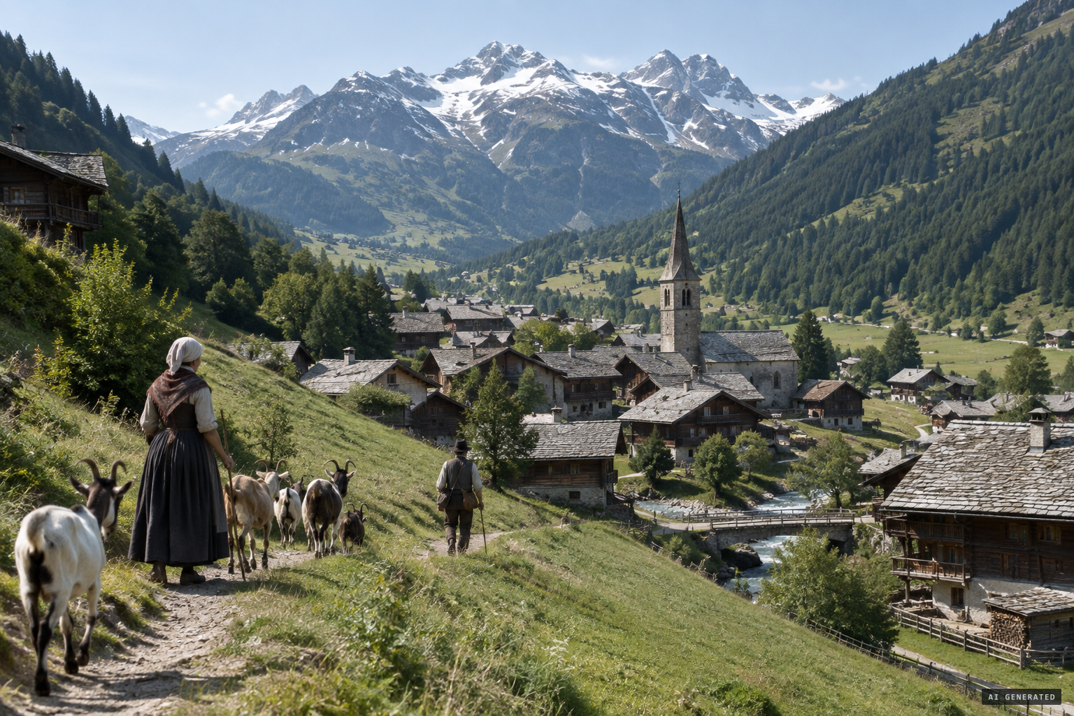 Morzine, a mountain commune high in the Dranse valley, 1857