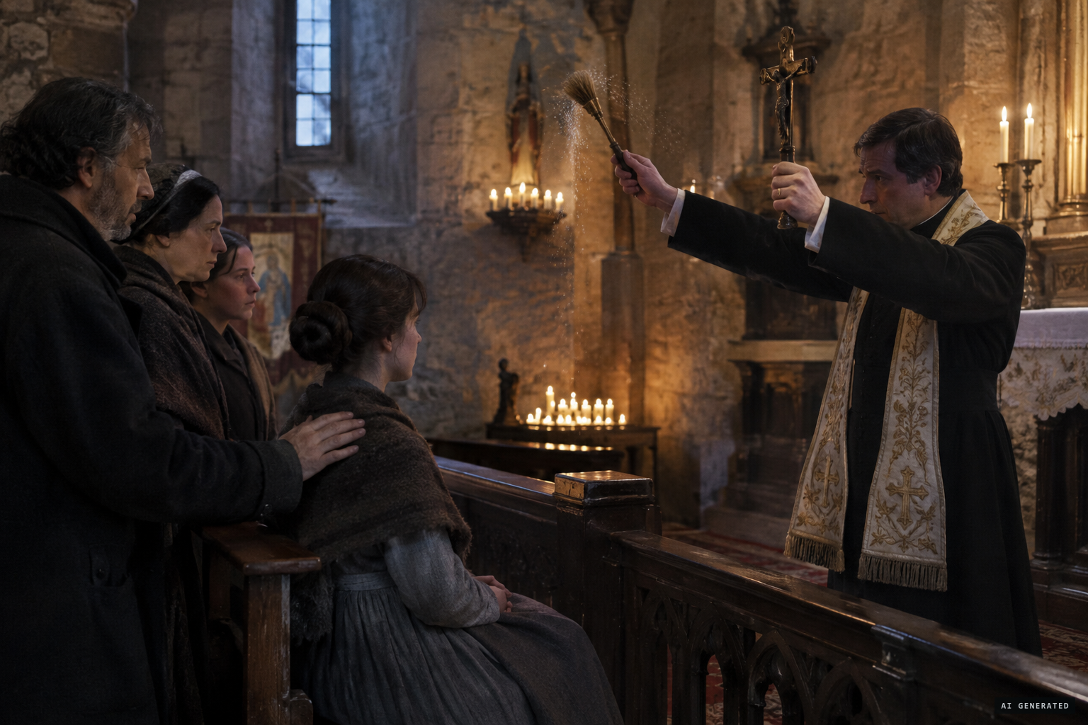 Abbé Pinget performs exorcisms against his bishop's ban