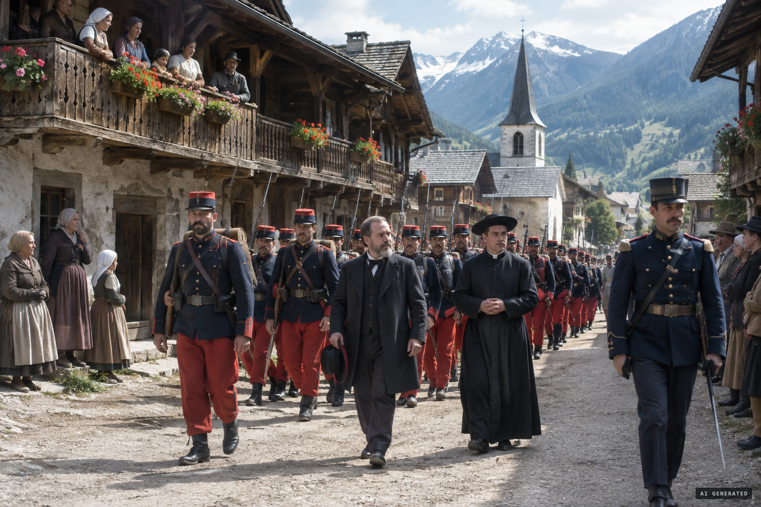 Constans returns with gendarmes, infantry and a new priest