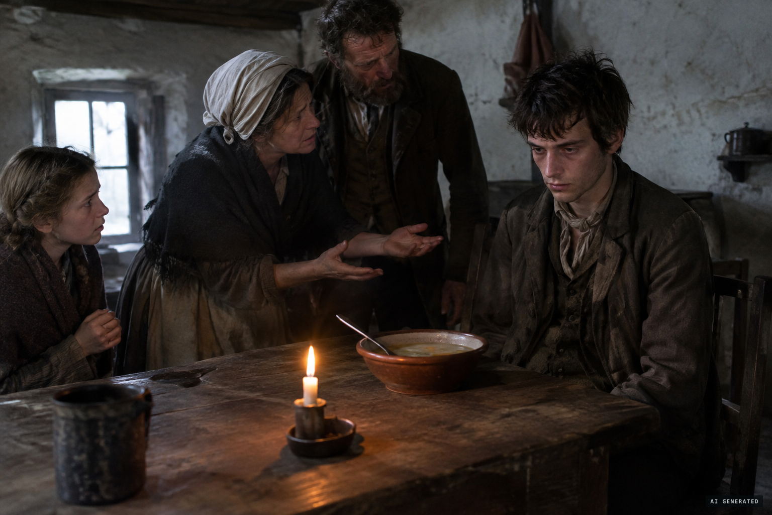 Joseph Tavernier starves, believing the Devil stops him eating