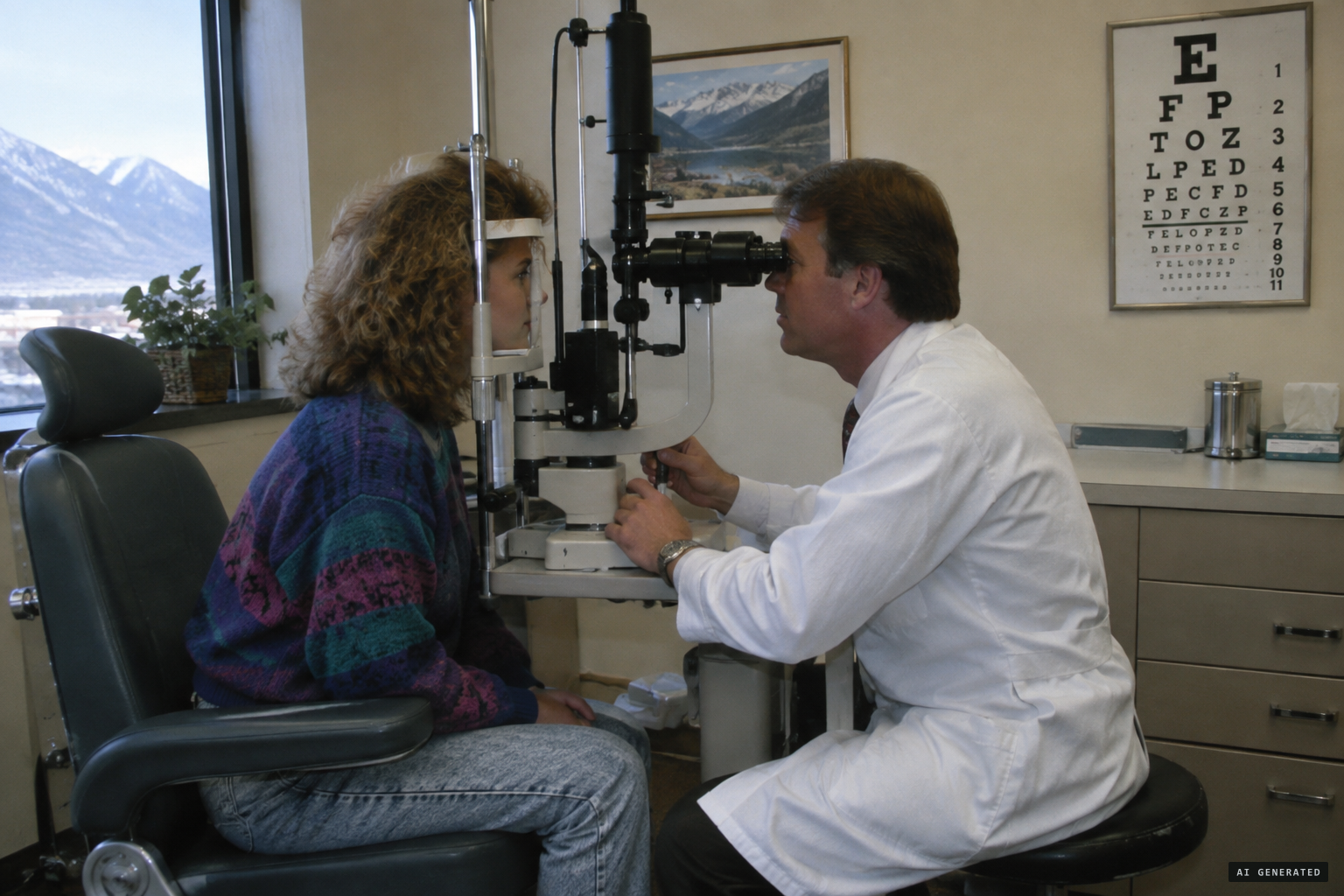 A pilgrim named Kathy learns she has burned both retinas.