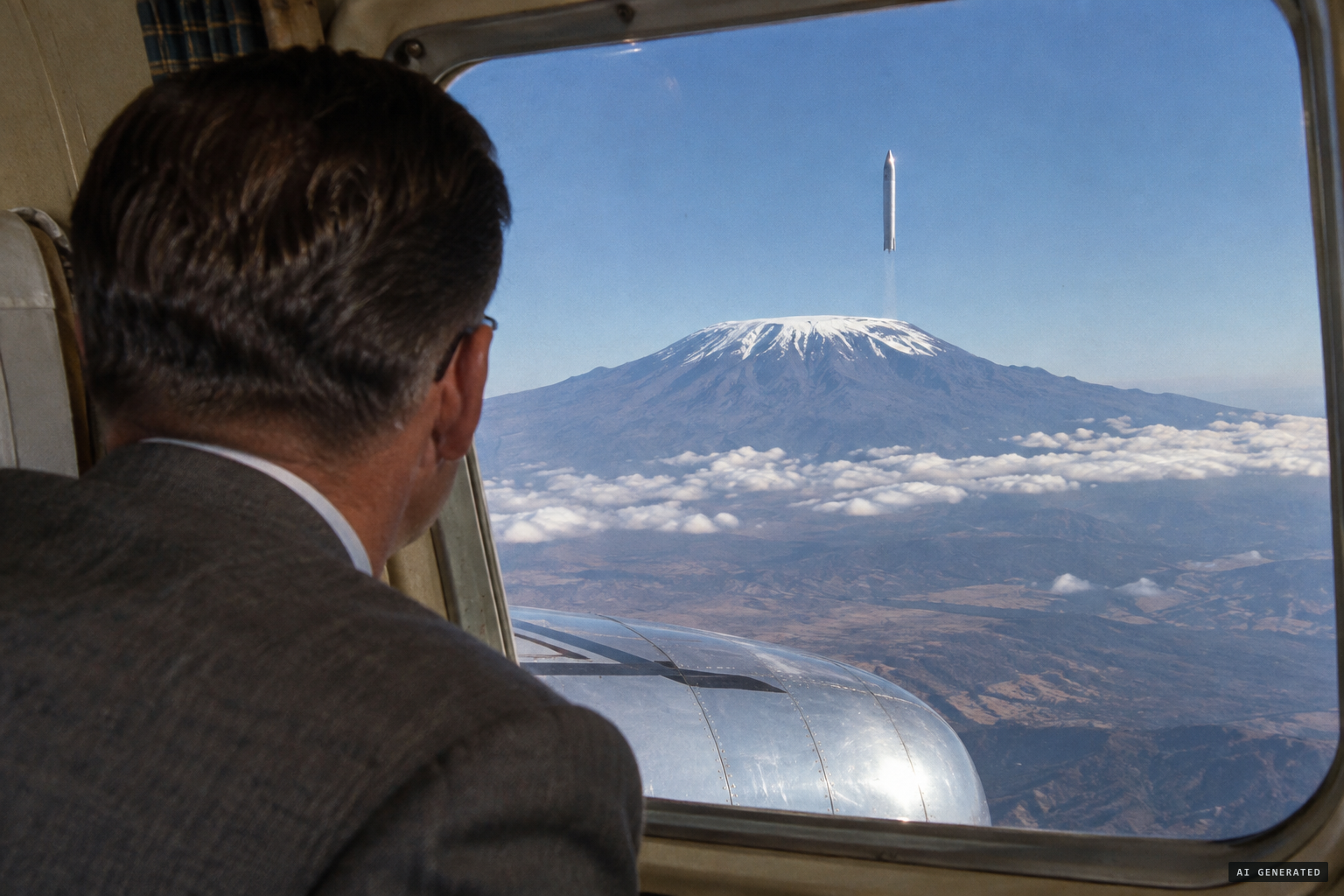 After ten minutes stationary, it suddenly rises vertically by 5,000 feet.