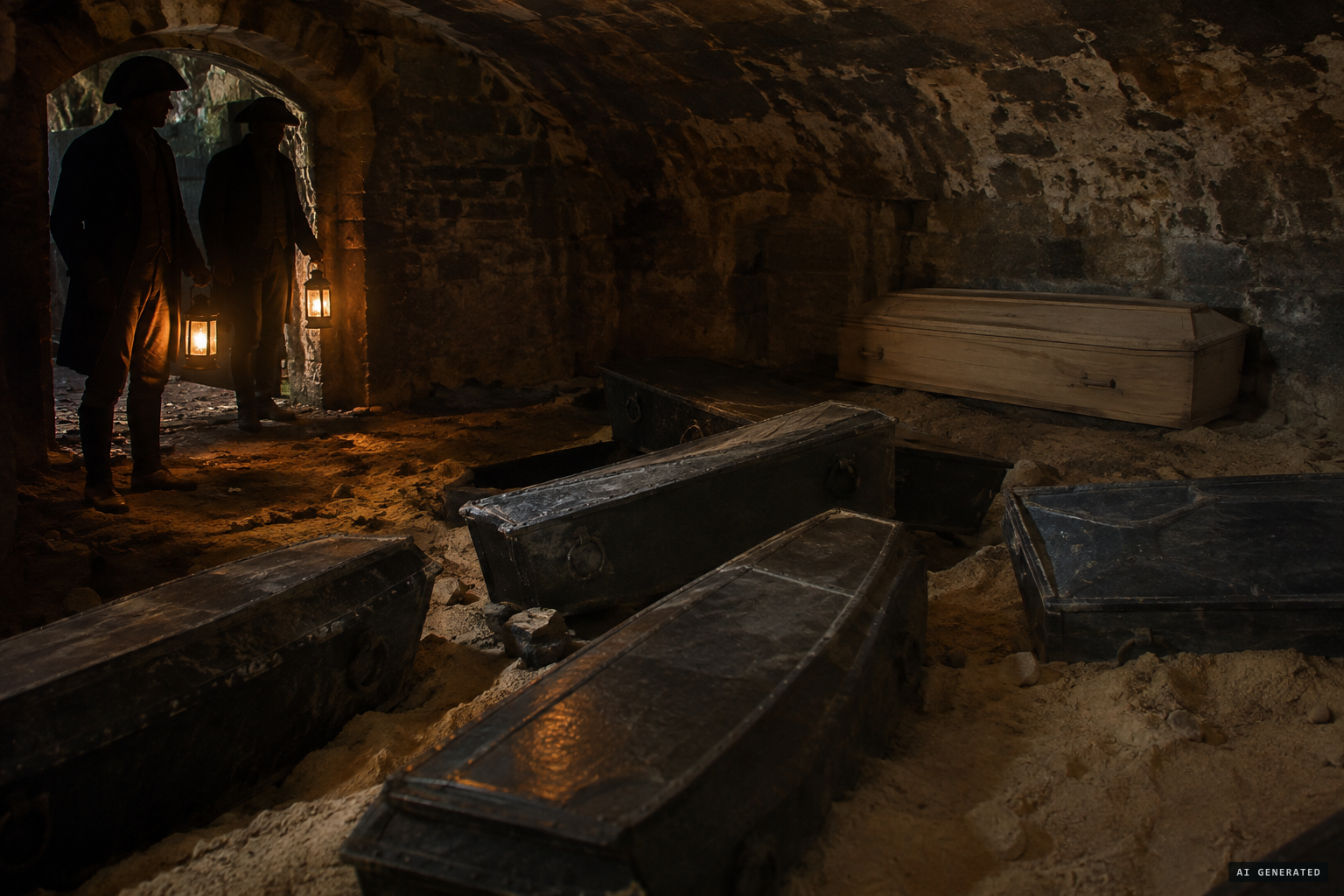 Again in 1816 the lead coffins are disarranged; the wooden coffin stays in place