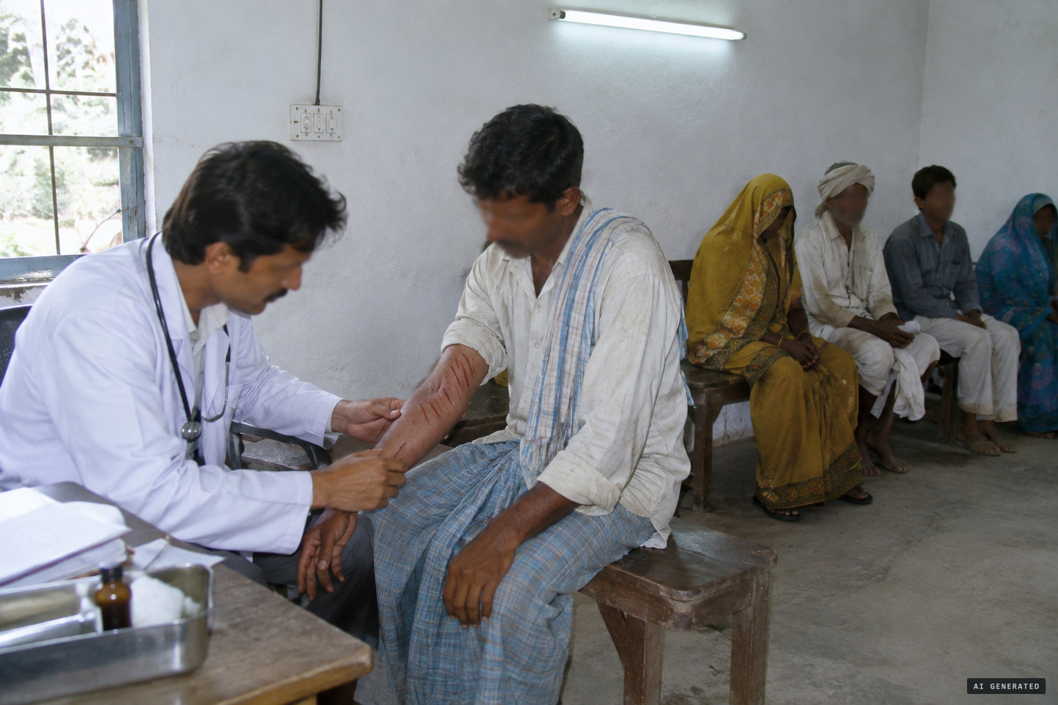 Dr Agnihotri treats the long, deep scratches