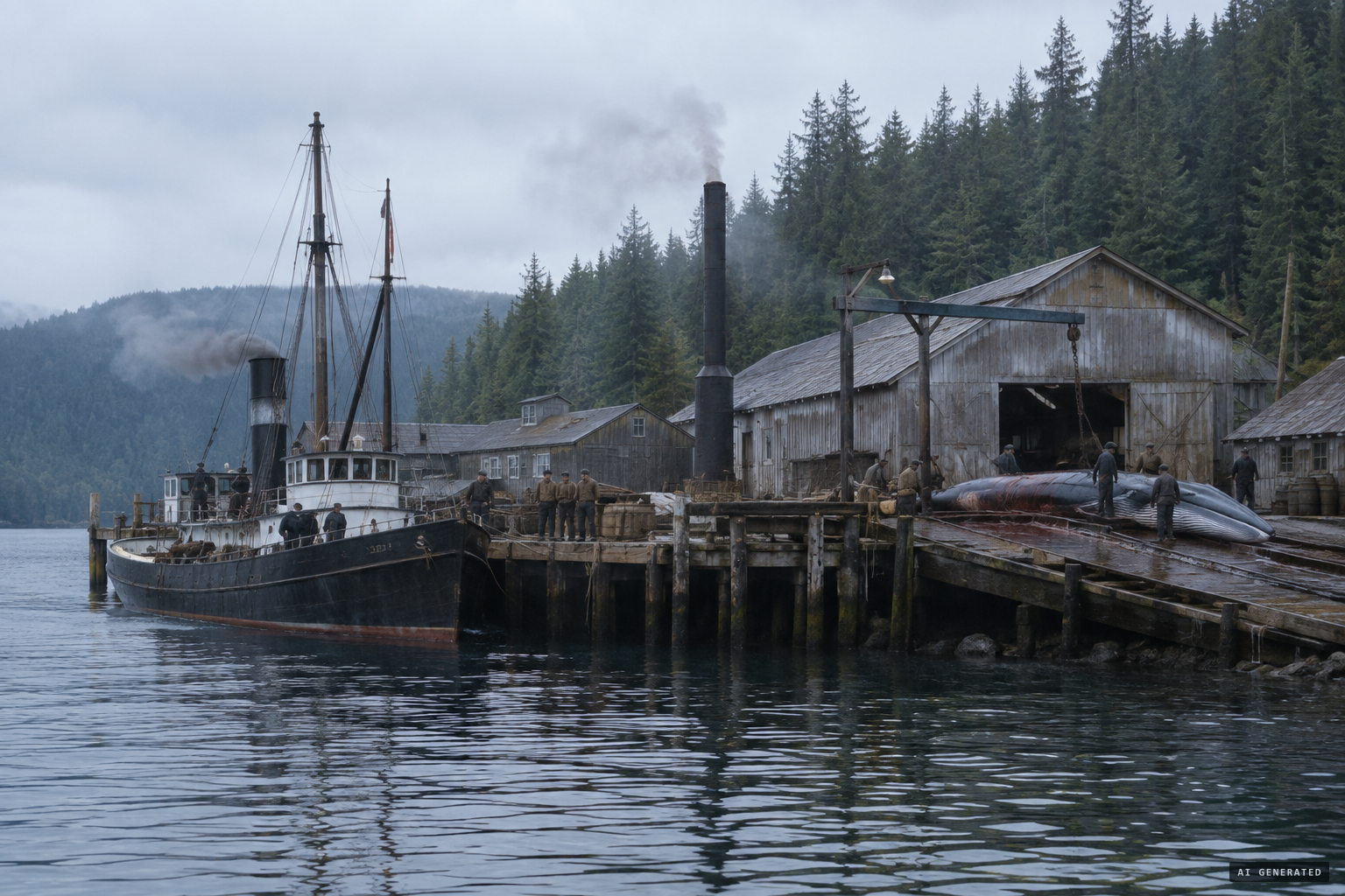 The Naden Harbour whaling station on Graham Island