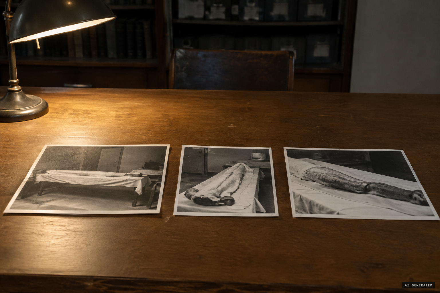 The specimen is gone; three photographs remain
