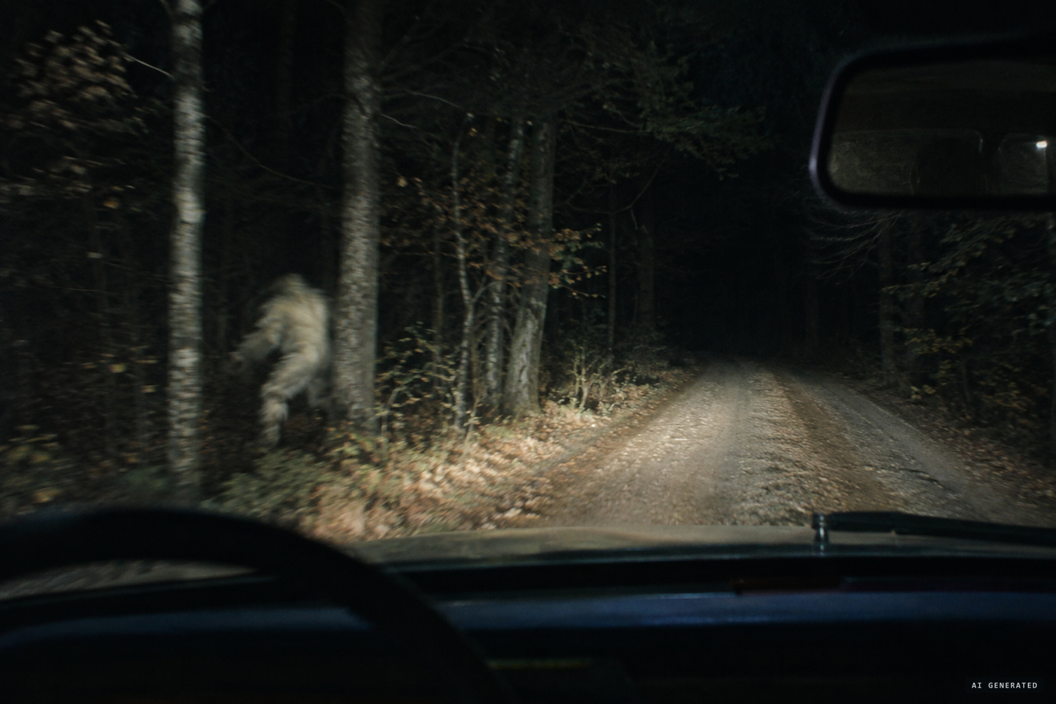Drivers see it ghostly white in their headlights, darting from tree to tree