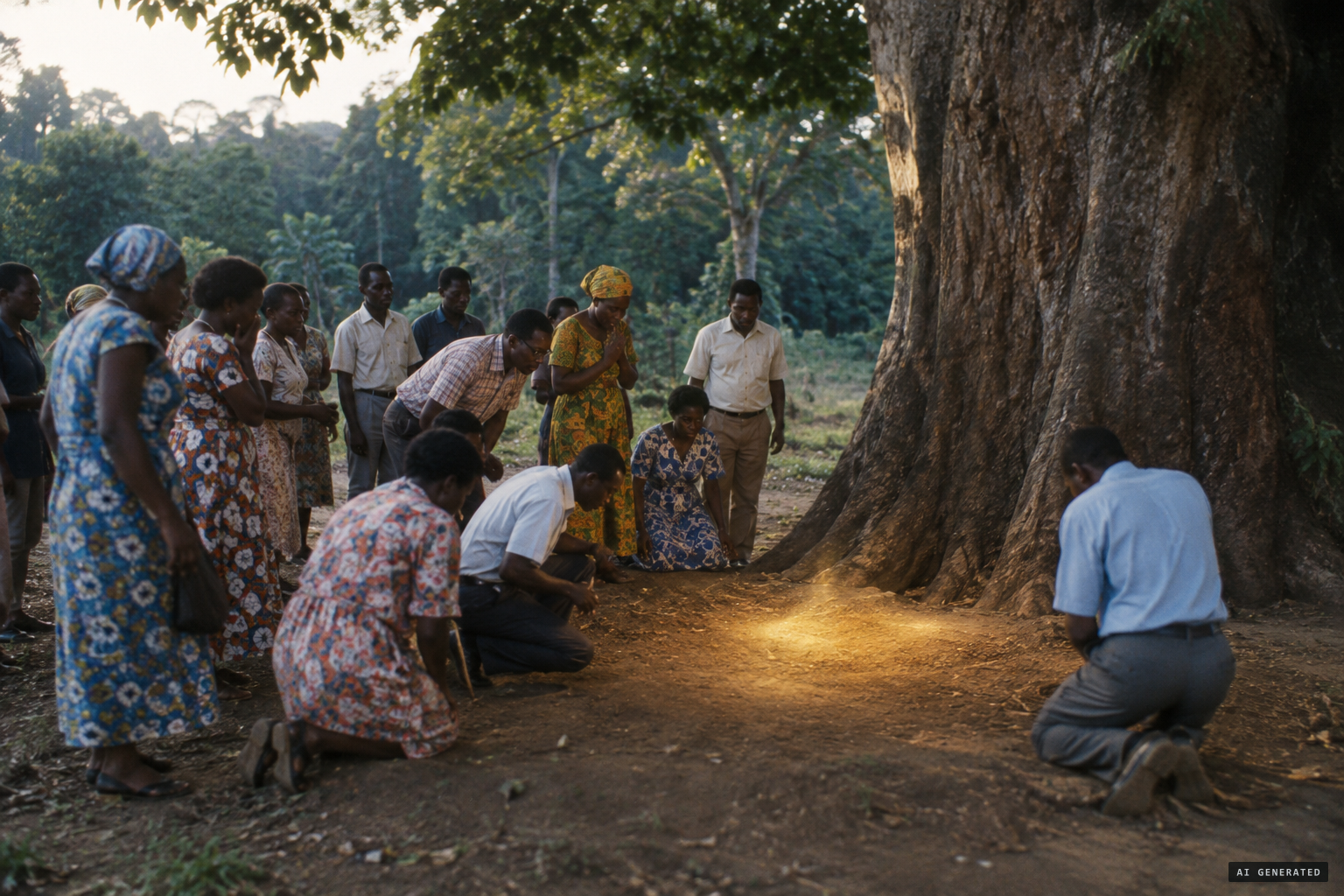 From the third day, witnesses said, the ground under the tree began to shine