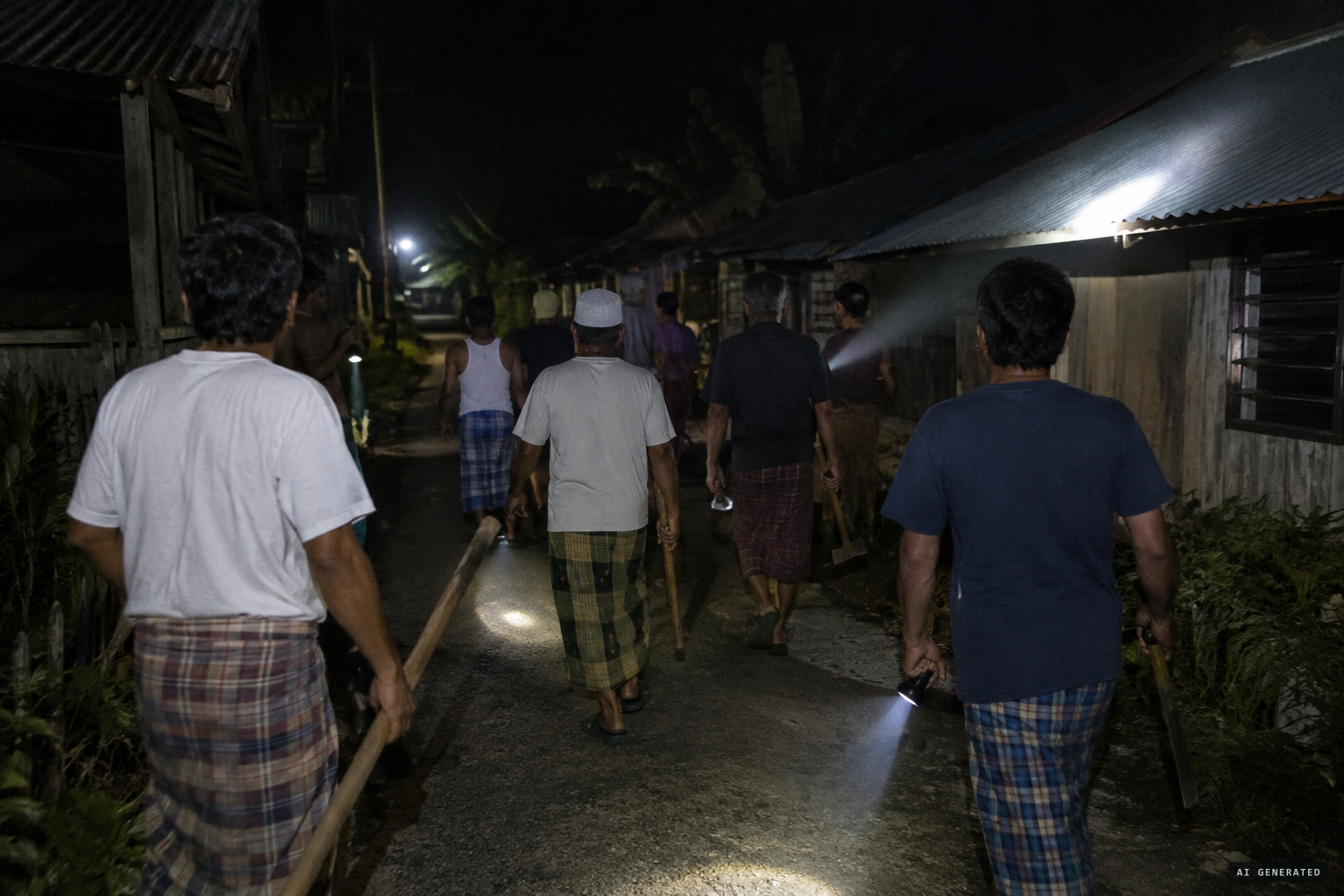 Residents patrol through the Christmas weekend