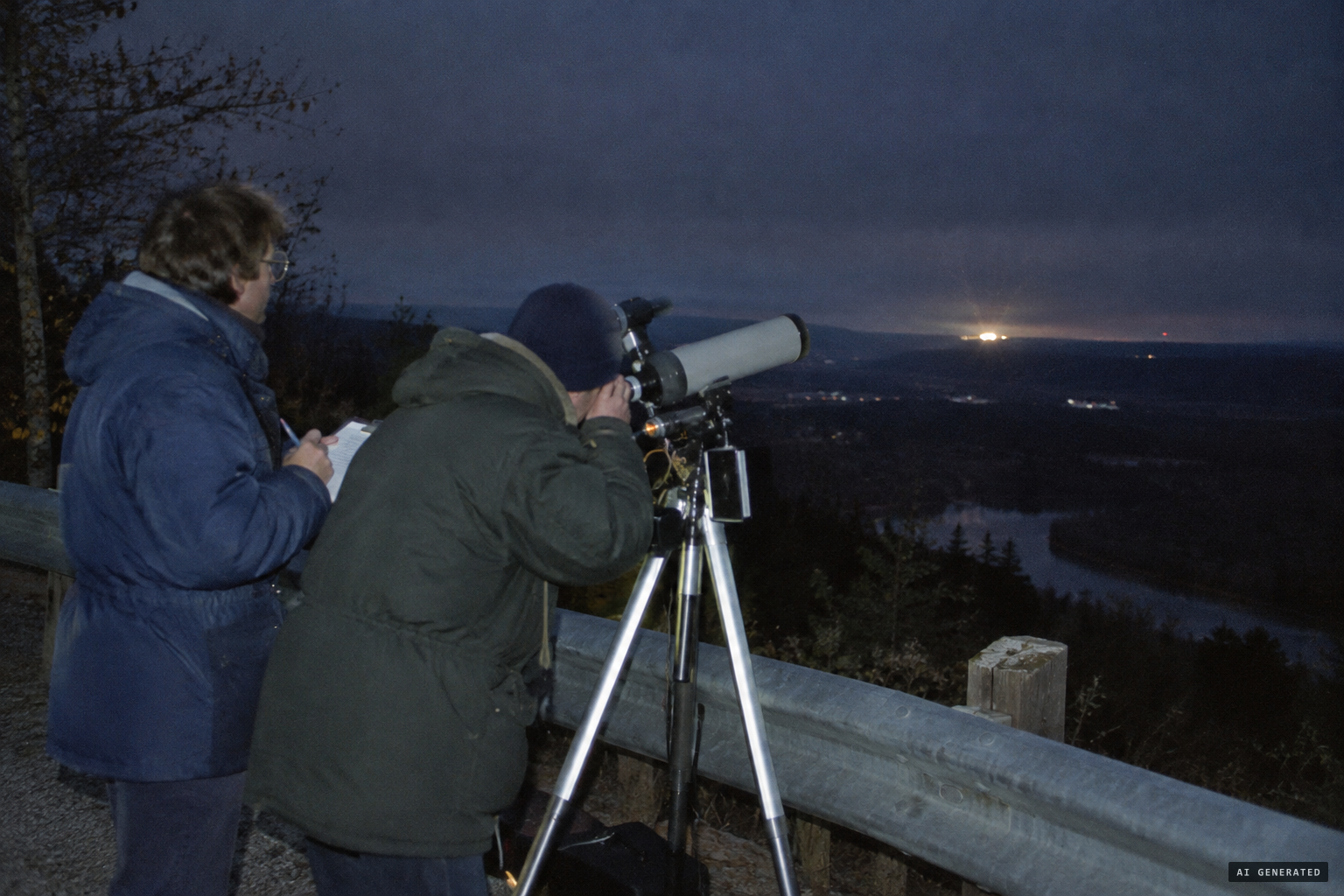 October 1990: researchers study the light with telescope and spectroscope.