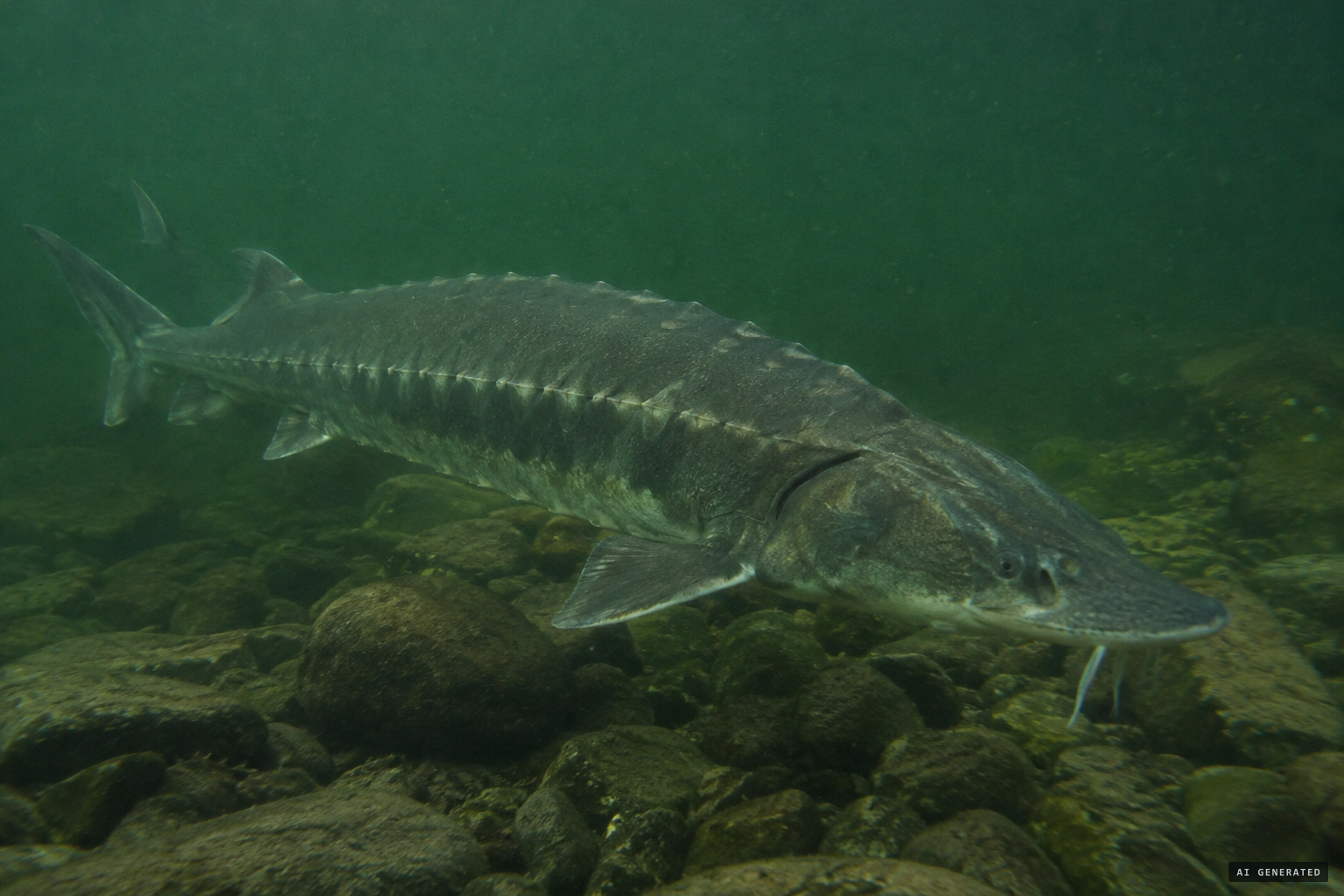 A sturgeon that might have reached the lake by river