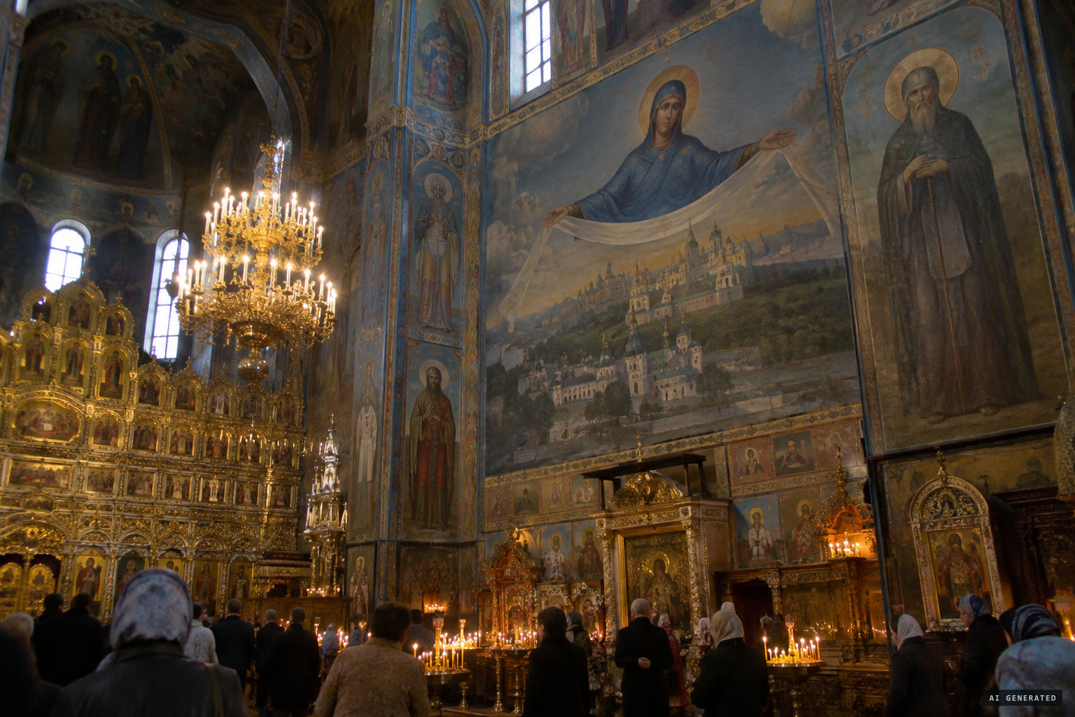 Frescoes of the miracle in the Dormition Cathedral