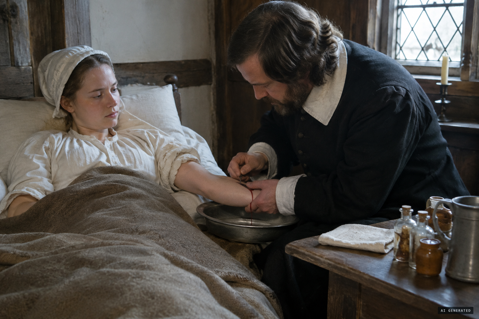 The physician prescribes purges and bleeding, before pronouncing it diabolical possession