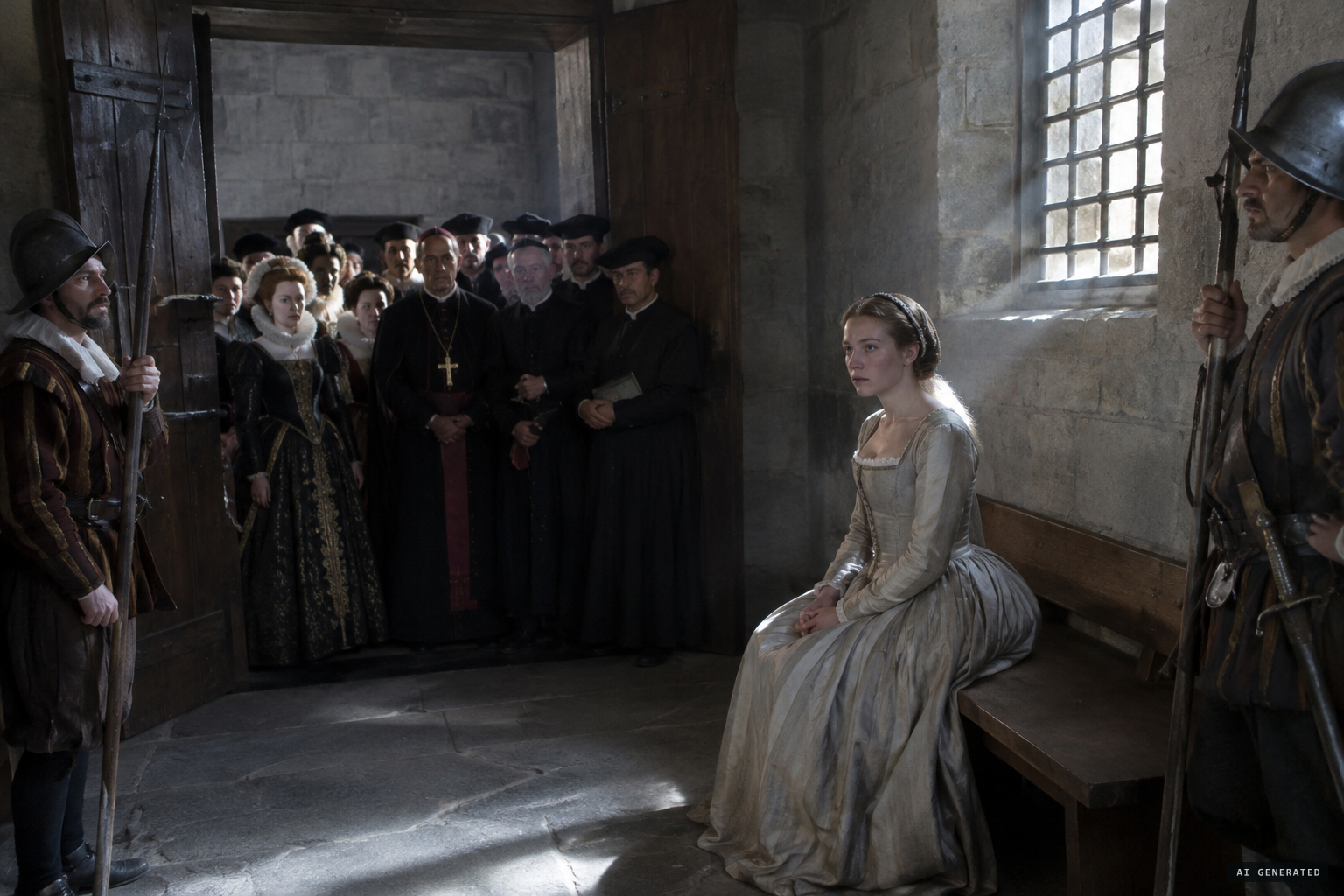 In custody at the Grand Châtelet, she is visited by bishops, councillors and many ladies.