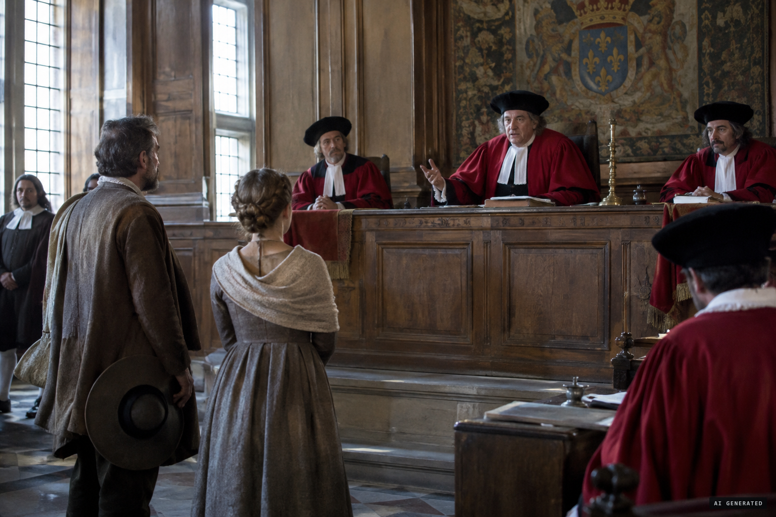 The Parlement sends her and her father back to Romorantin with a stern warning.