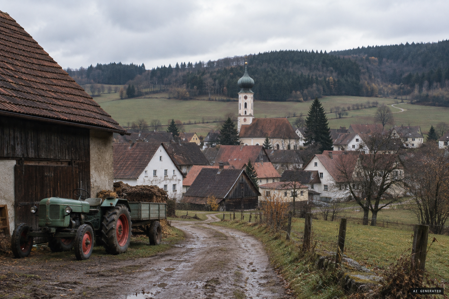 Pursruck, a very small village in the Upper Palatinate, with its parish church of St. Ursula