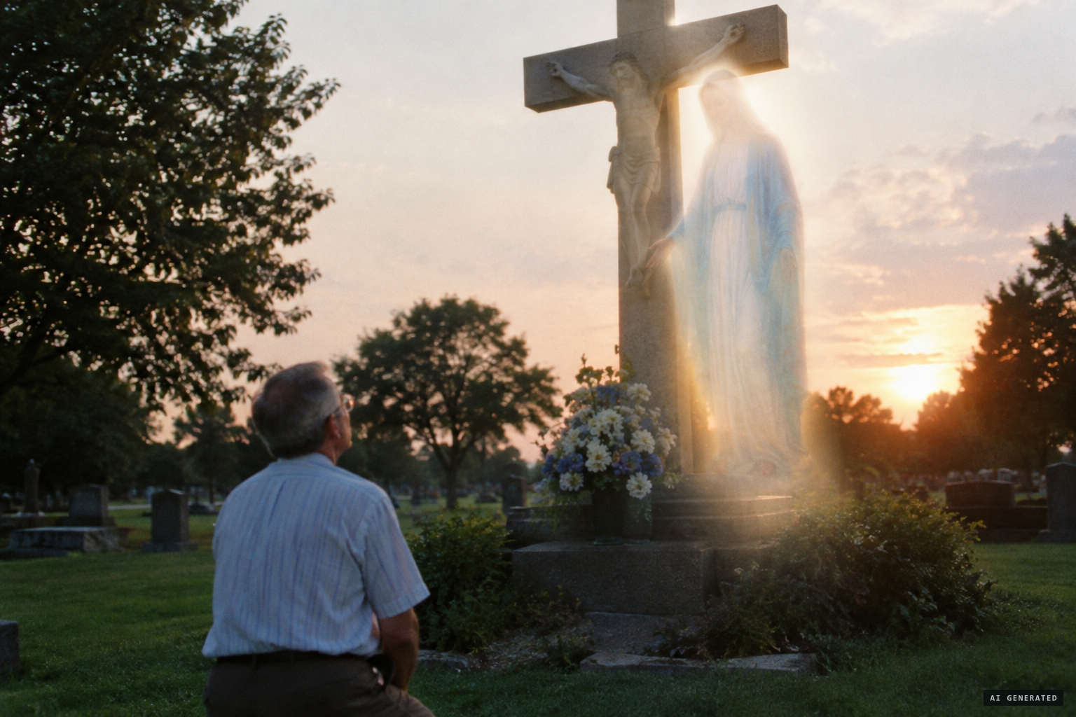 On the Feast of the Assumption, he says, the Virgin Mary appears at the cross.