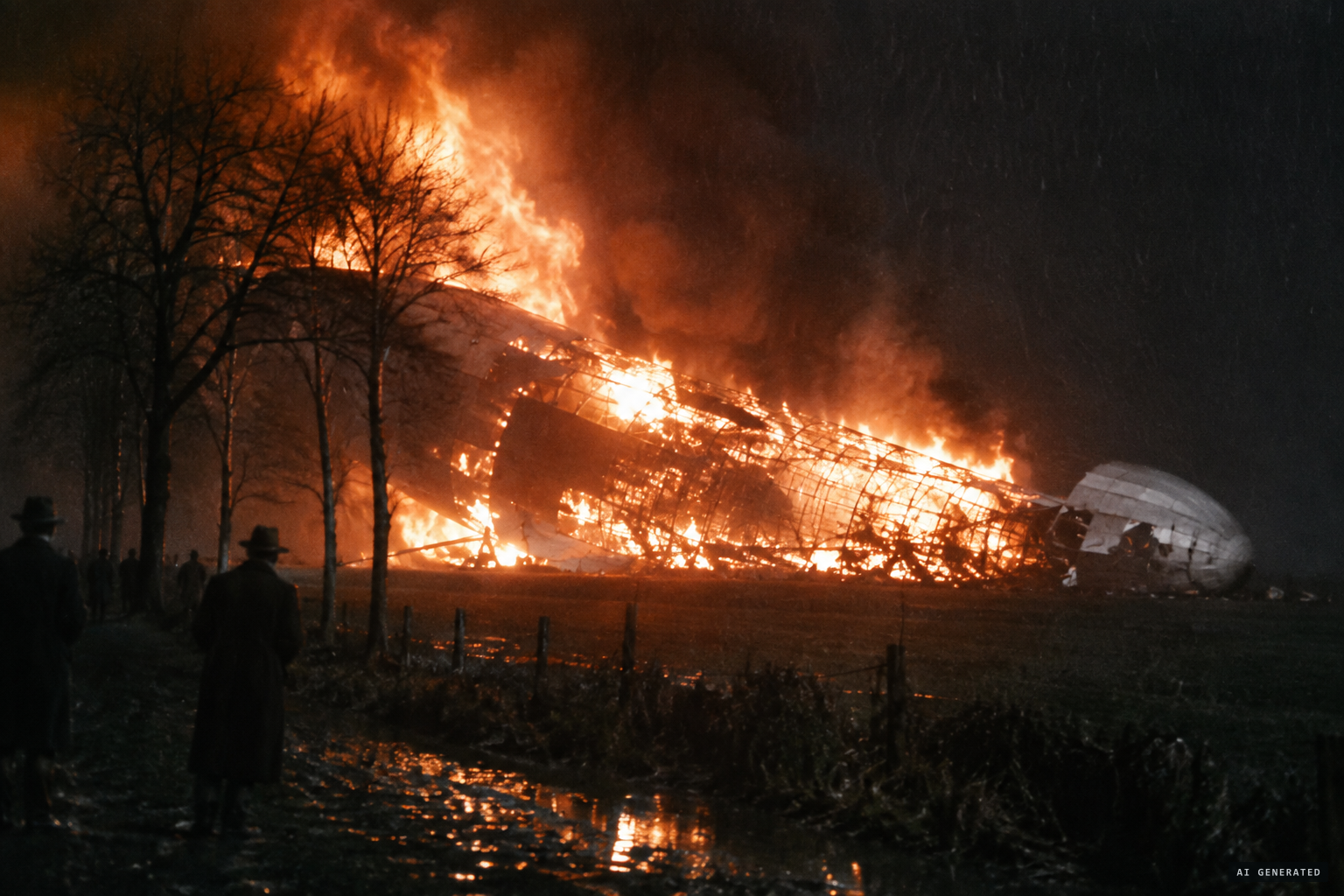 The R101 crashes and burns near Beauvais, 5 October 1930