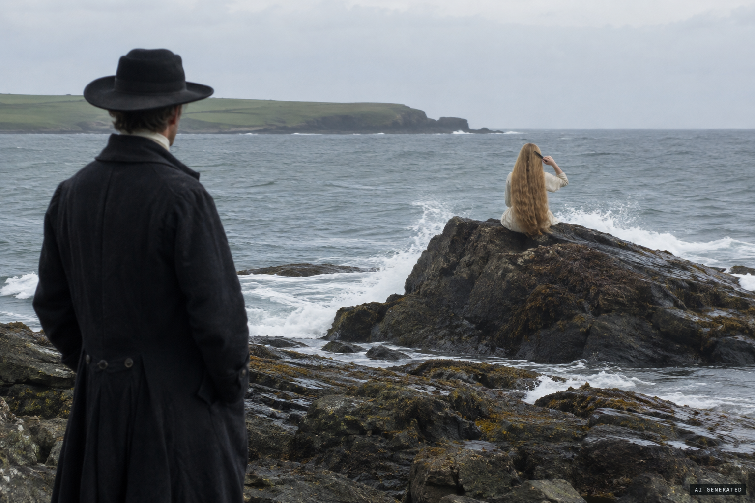 Schoolmaster William Munro sees a figure combing its hair on a rock in Sandside Bay, about 1797