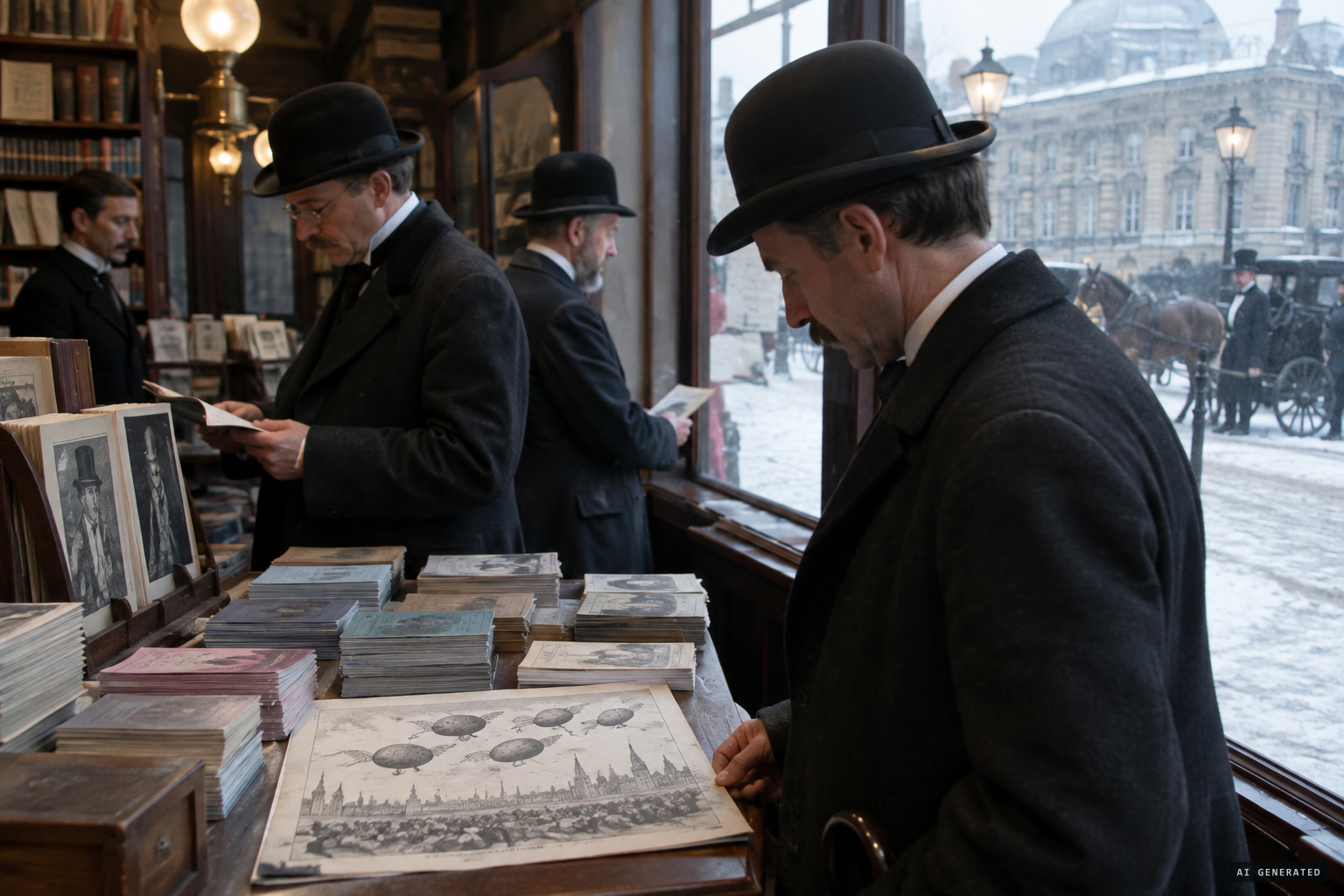 Pamphlets defending the haunting and Kladderadatsch cartoons mocking it
