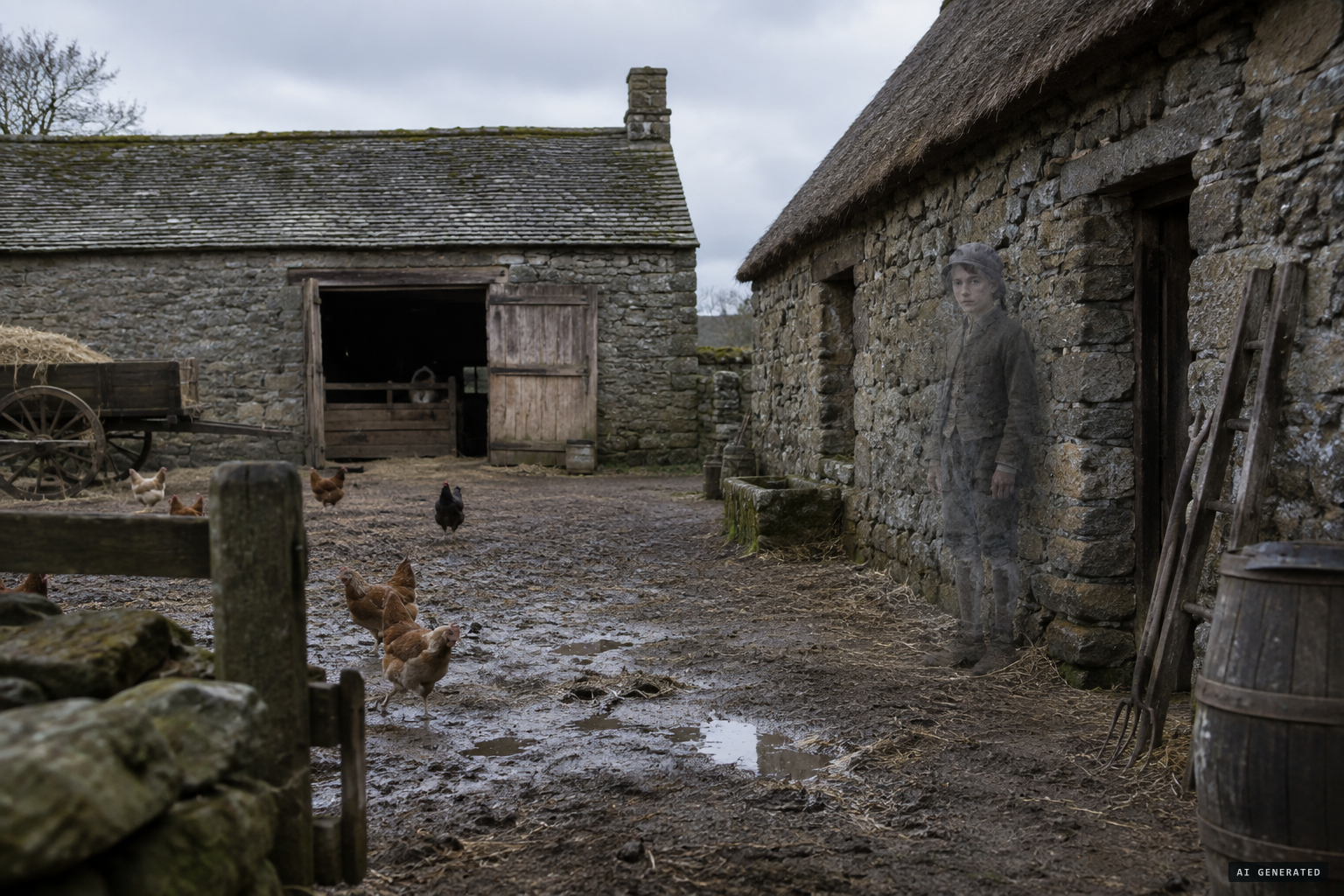 The children saw a boy of about 14 in grey clothes and a bonnet, who presently disappeared