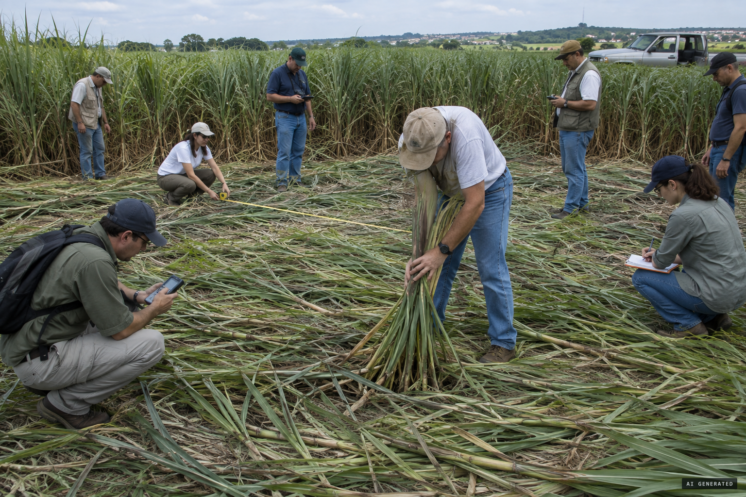 The INAPE team investigates, failing to flatten the cane by hand
