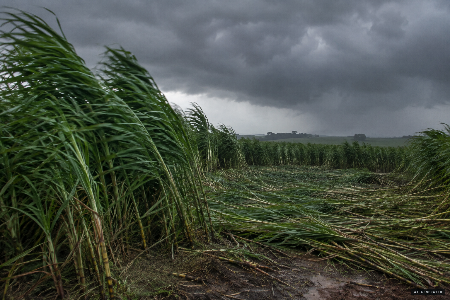 Sceptics point to acamamento, ordinary storm damage in cane