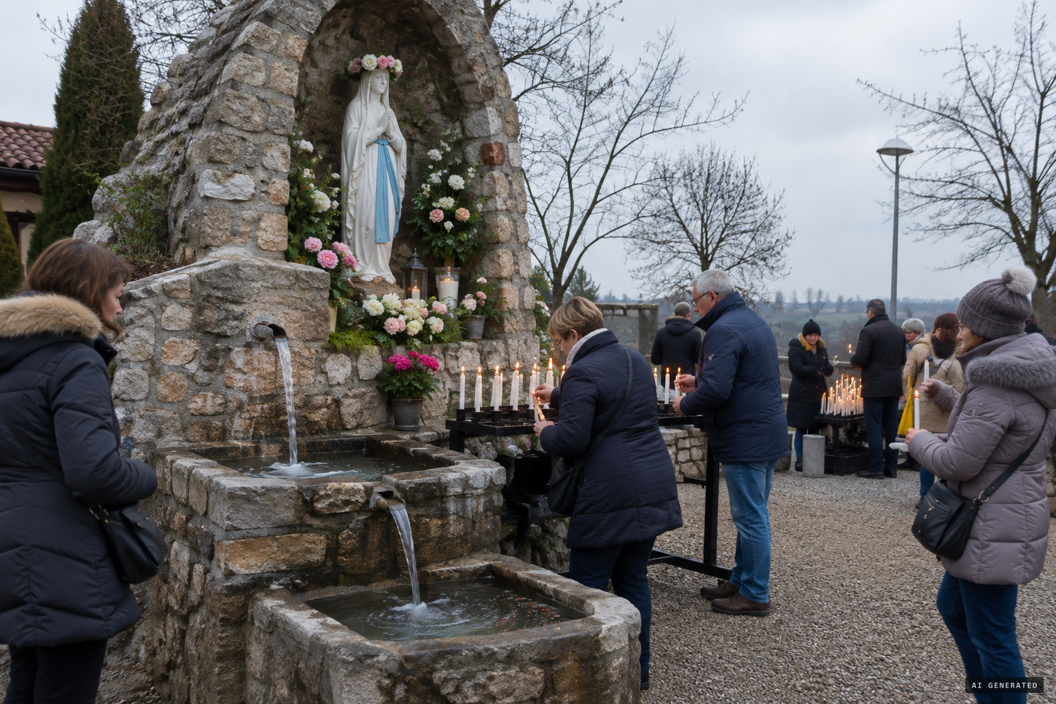 Fontanelle, the spring made a diocesan shrine