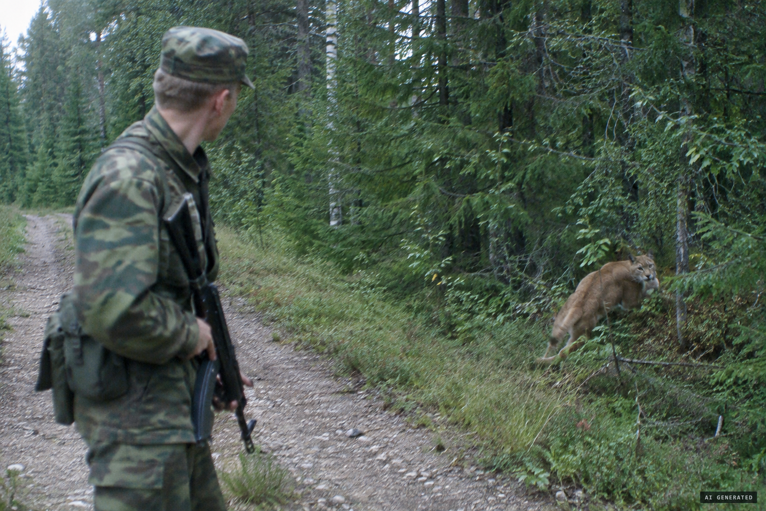 A conscript at Immola garrison says the animal stared at him before running off
