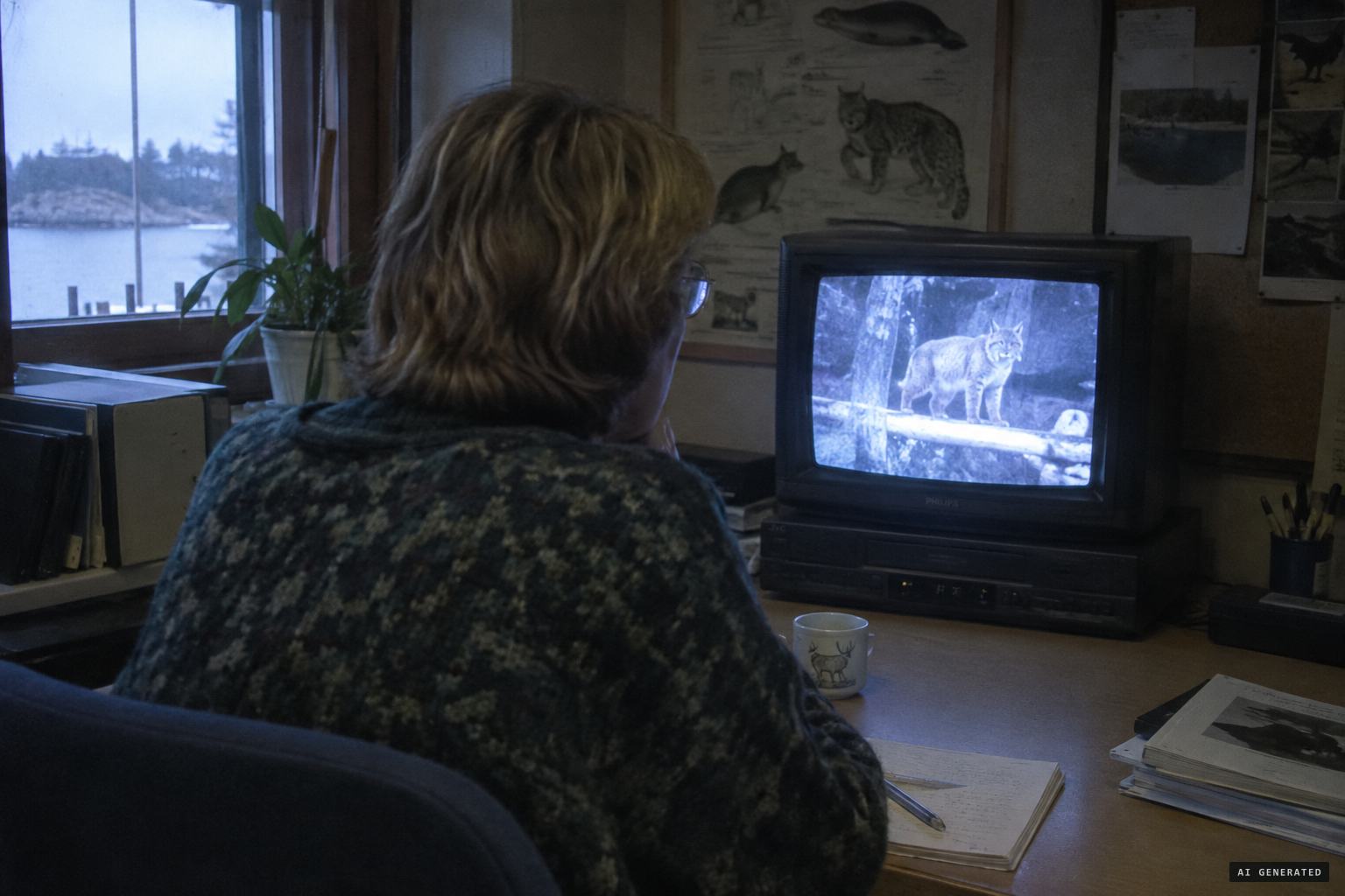 Korkeasaari's Jukka Salo studies the Lobell video: lioness, puma, or lynx?
