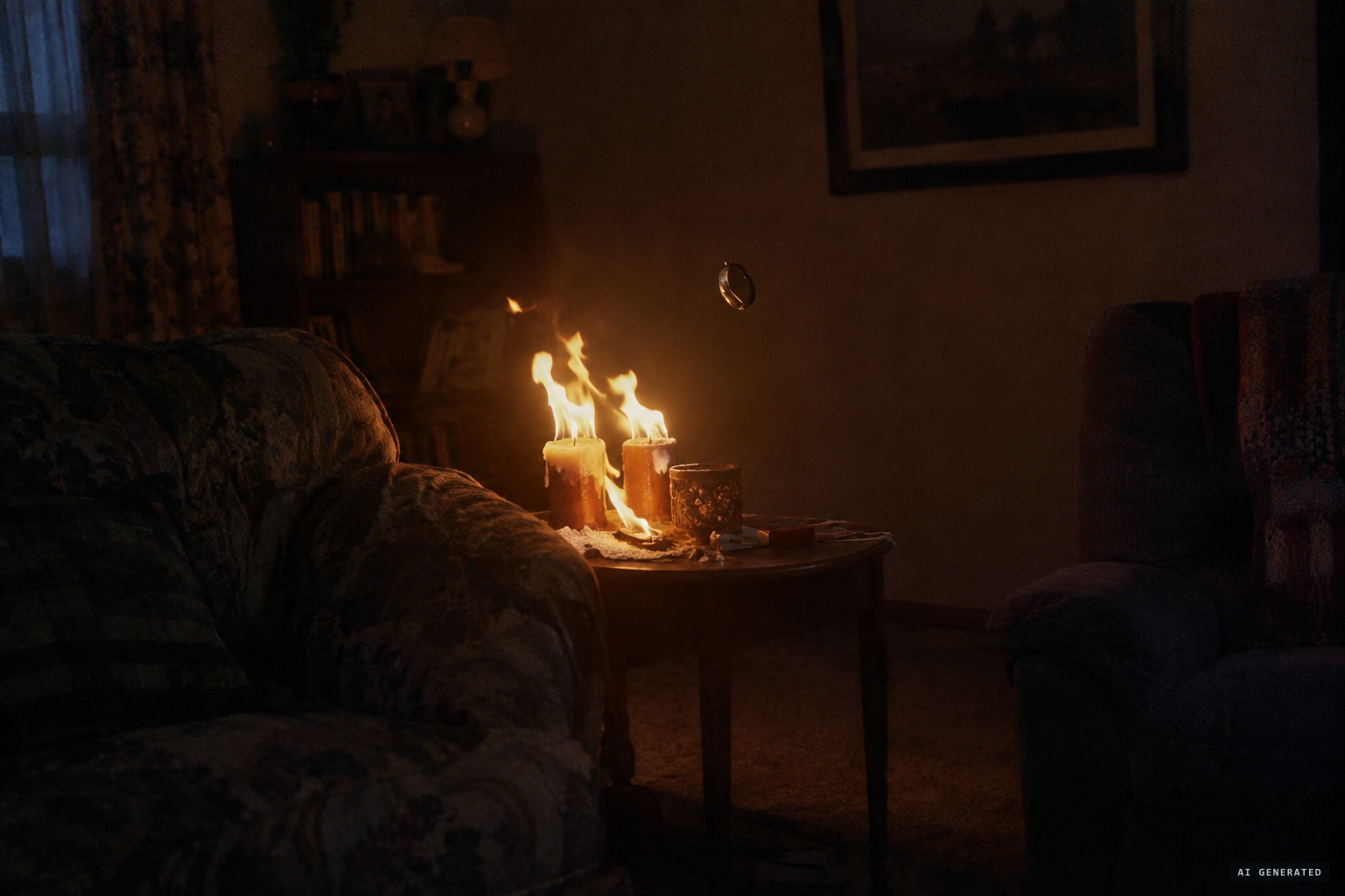 Candles ignite on their own and objects seem to float.