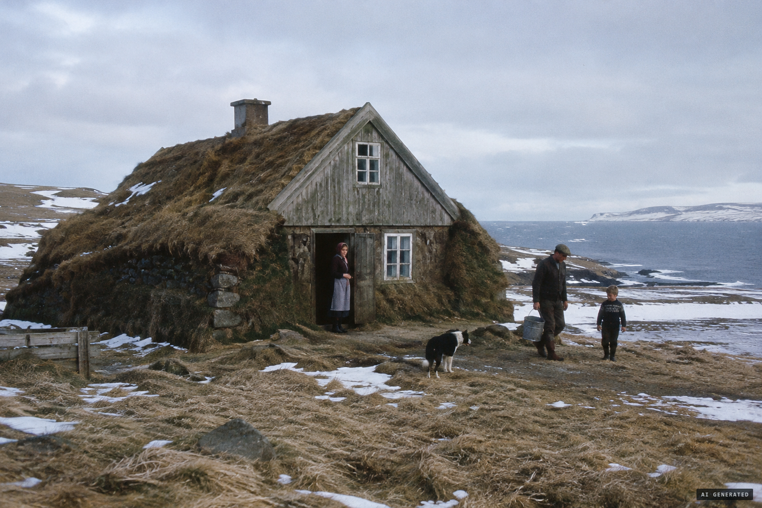 The old turf farmhouse at Saurar on the Skagi peninsula