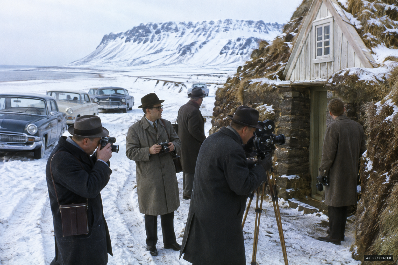 Reporters from every national outlet at the farm