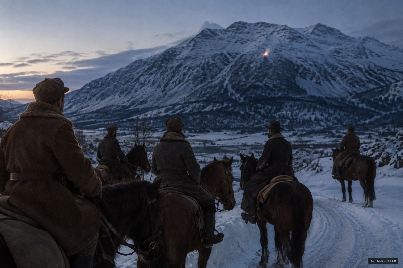Horsemen at Rabben see a light flare on Fagerfjellet
