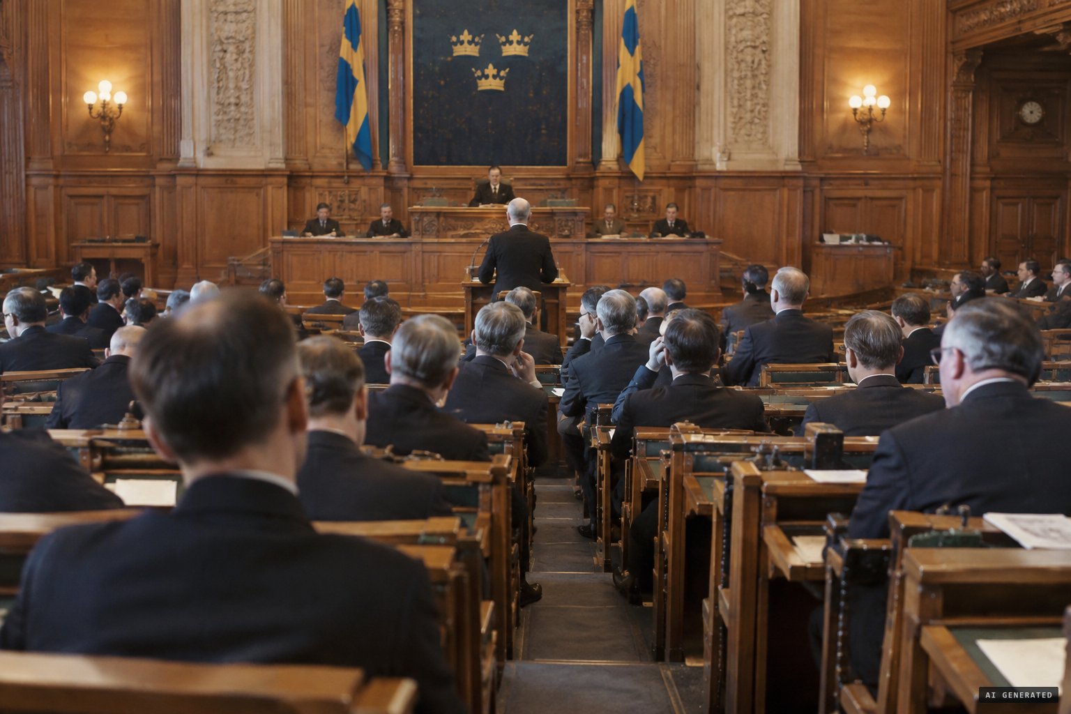 The ghost flier question is raised in the Swedish Riksdag