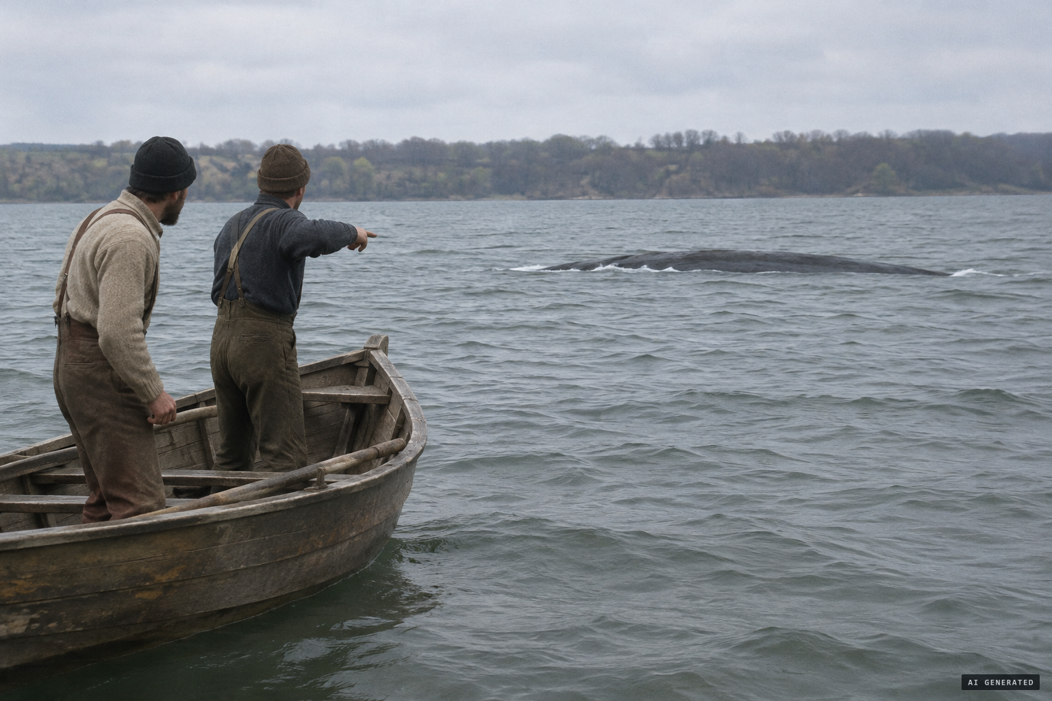 Fishermen near Oak Harbor see a creature about 25 feet long, May 1892