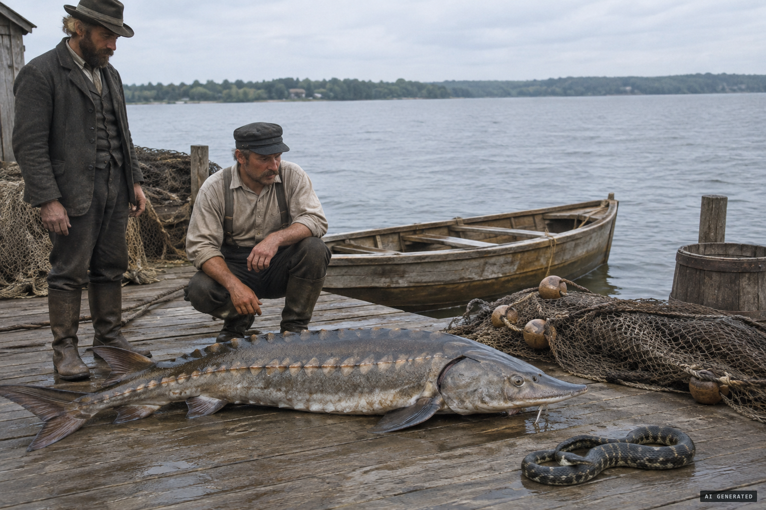 Sceptics point to large lake sturgeon and exaggerated water snakes