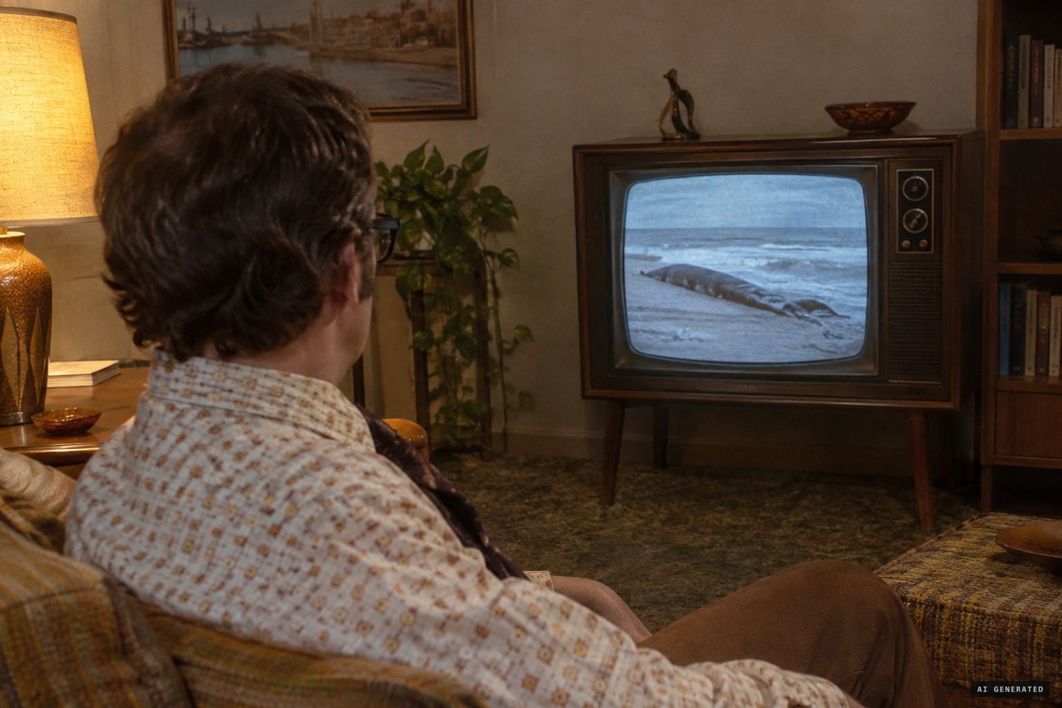 Aquarist Paul Sieswerda first sees the carcass on television