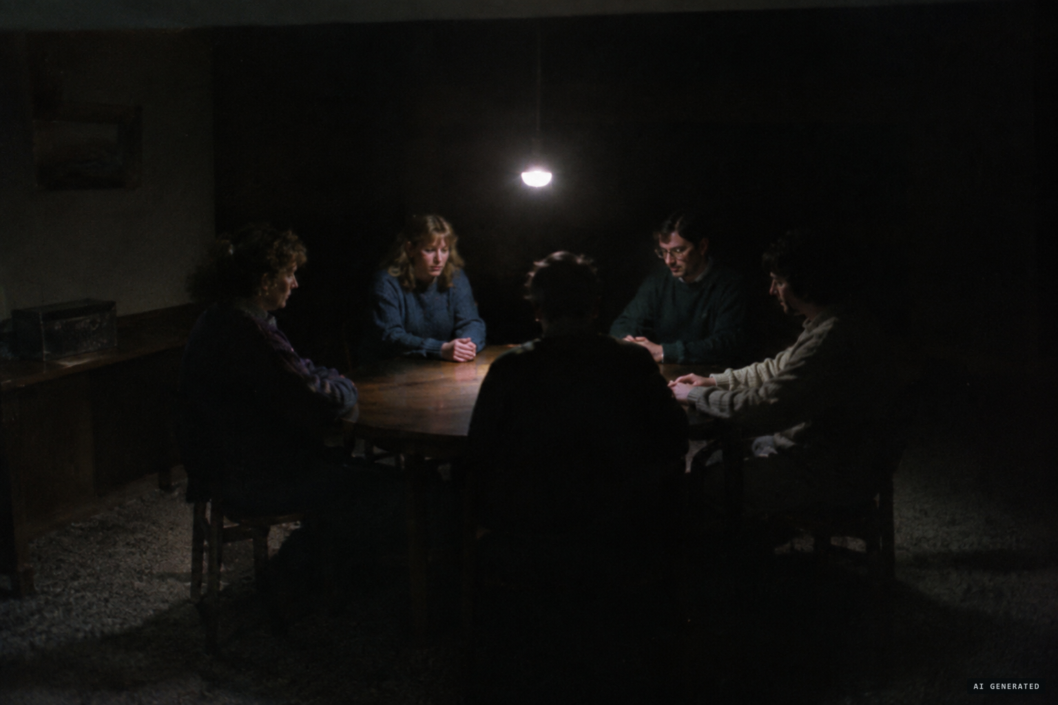 In the pitch-black cellar, a small white light hovers in mid air