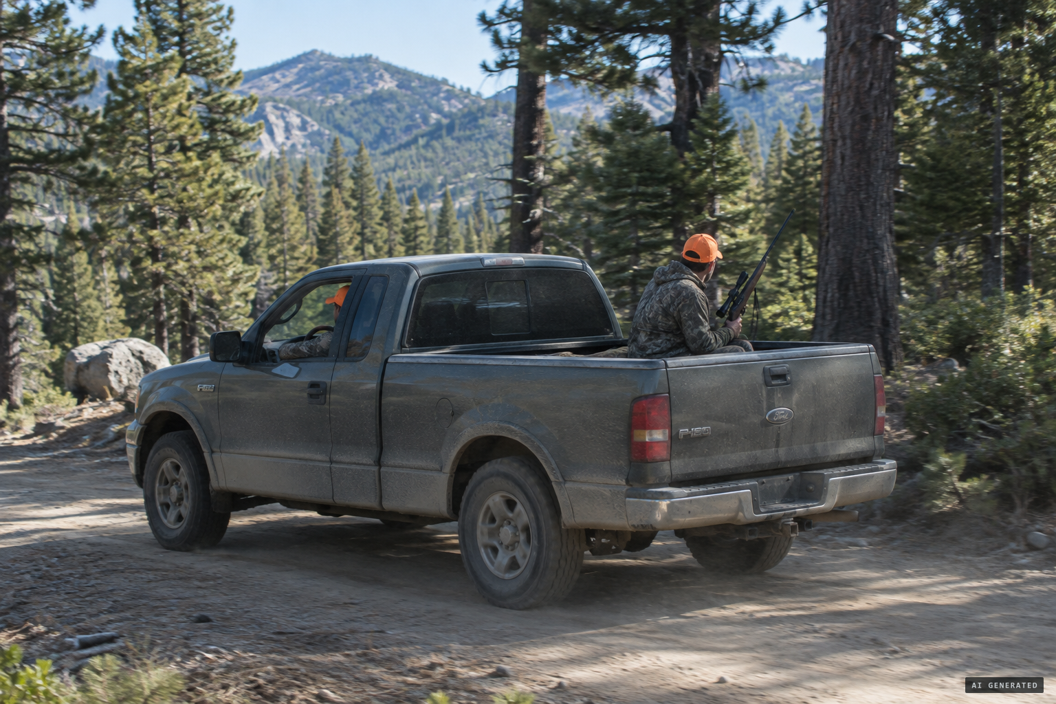 Two bear hunters set out in a truck, not looking for a monster.