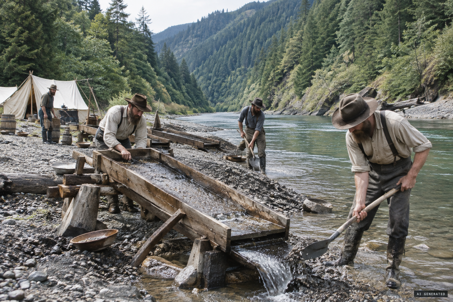 Gold placers on the Sixes River in the southern Oregon Coast Range
